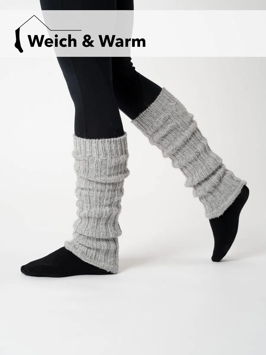 Alpaka Stulpen Damen - Leg Warmers Mit 50% Wollanteil Und 10% Alpaka Wolle - Wollstulpen Flauschig Weich Mit Schönem Grobstrick-muster - One Size, Geeignet Für Damen Und Teenager Stulpensocken