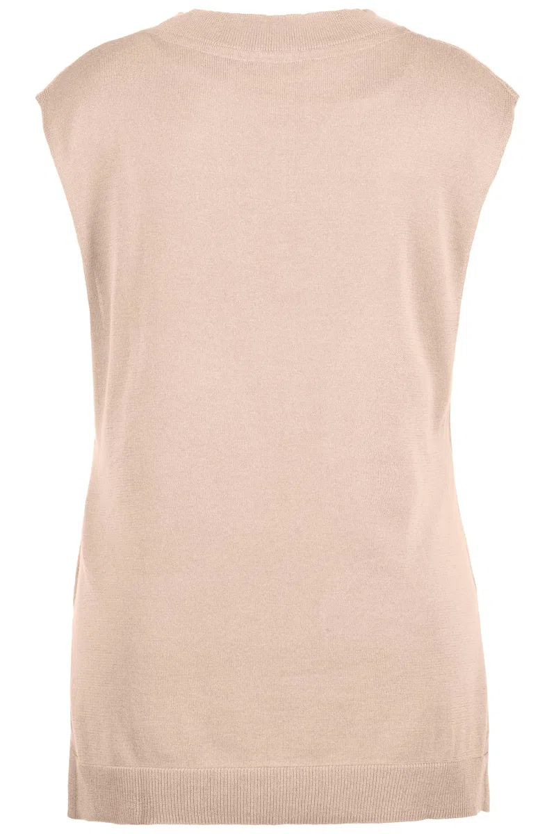 Ulla Popken Damen Pullunder, Tiefer V-Ausschnitt, Seitenschlitze, Ärmellos Pullover