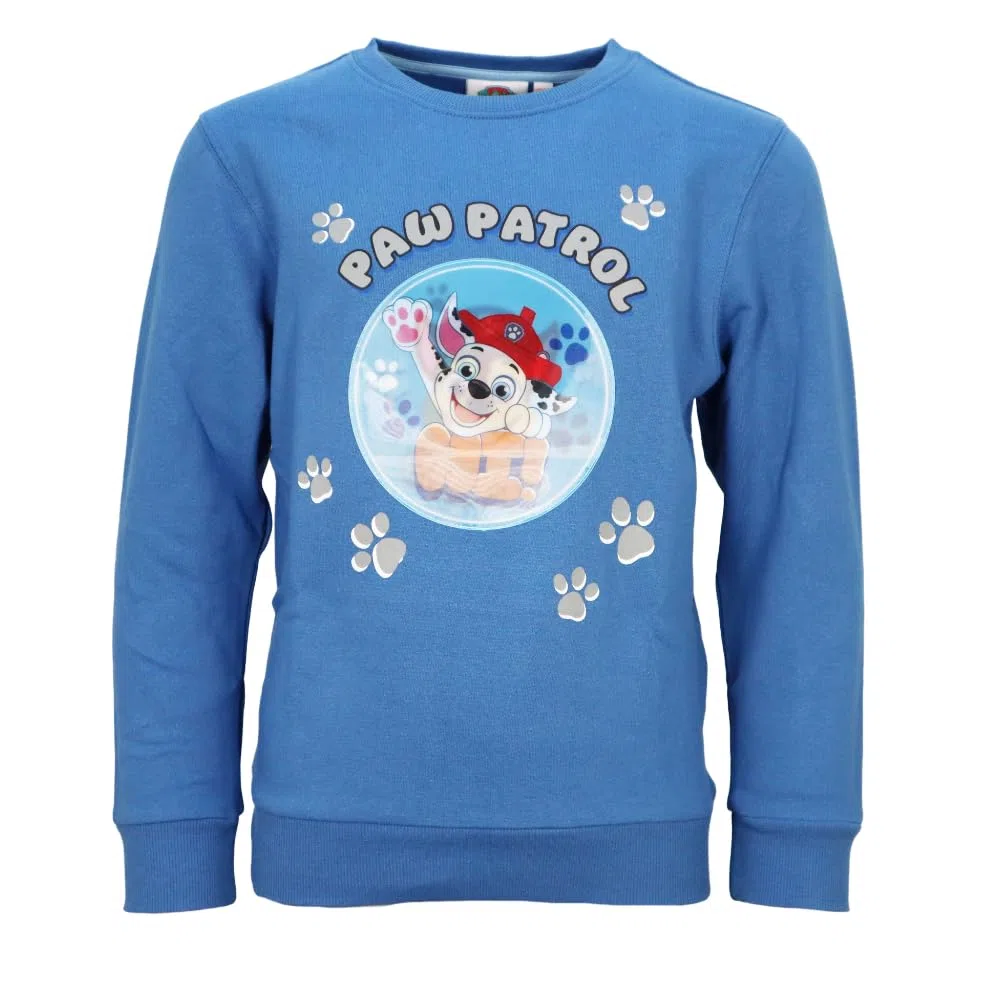 Paw Patrol Jungen Pullover Kinder Sweatshirt – Blau mit Wechselbild – Gr. 98–128 – Weich & Bequem – Offizielles Lizenzprodukt