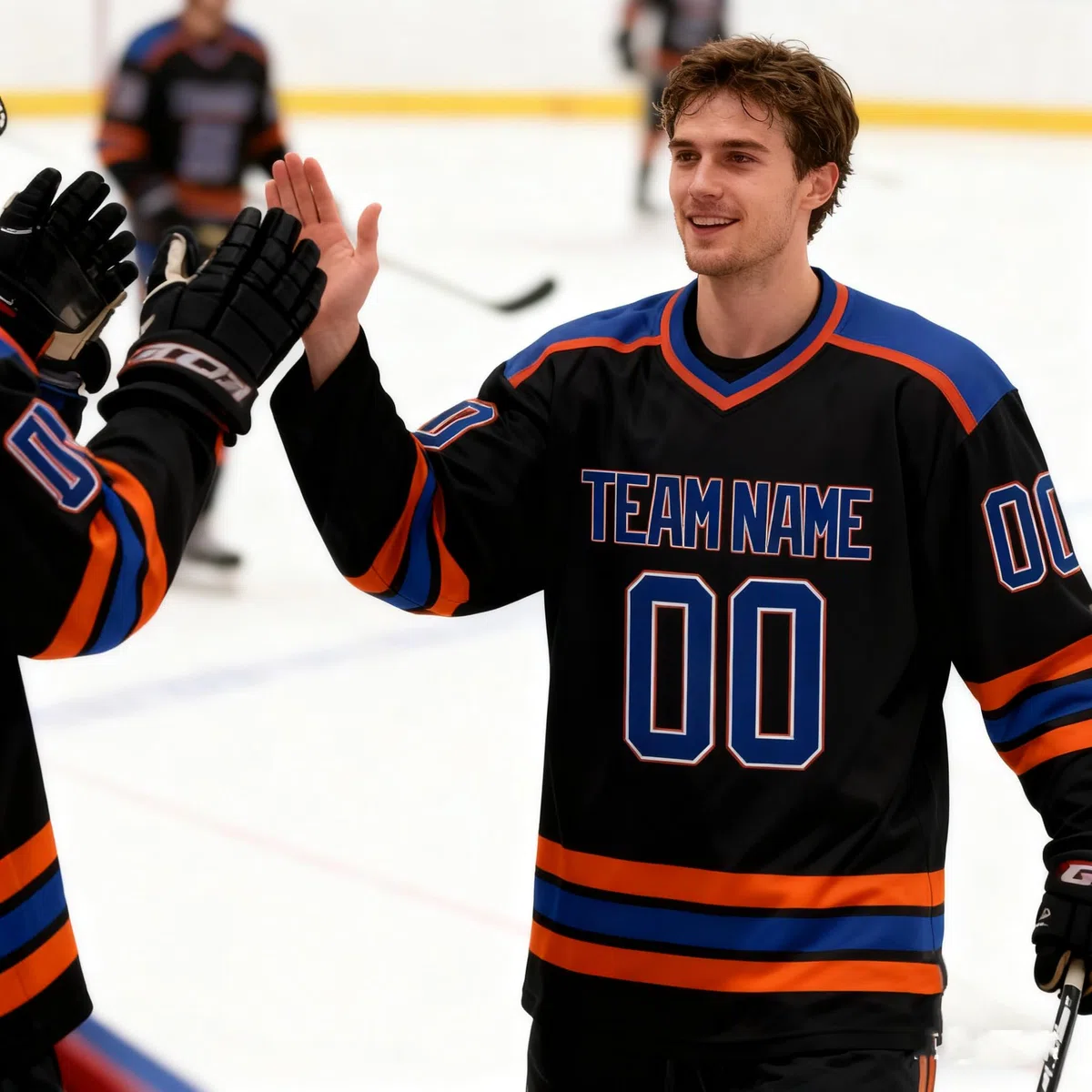 Personalisiertes Eishockeytrikot – Sportliches Langarm-Shirt für die Familie,Individuelles Jersey mit Namen, Nummer & Teamdruck,Eishockey-Shirt als Eltern-Kind-Trikot, maßgeschneidert für Jugendliche