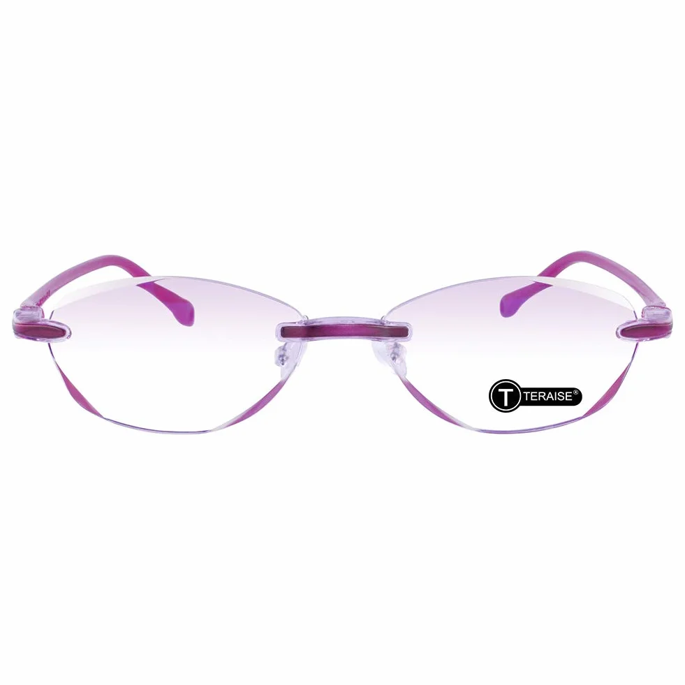 TERAISE Lesebrille, rahmenlos, Diamantschliff-Design, Anti-Ermüdung, klare Lesebrille für Männer