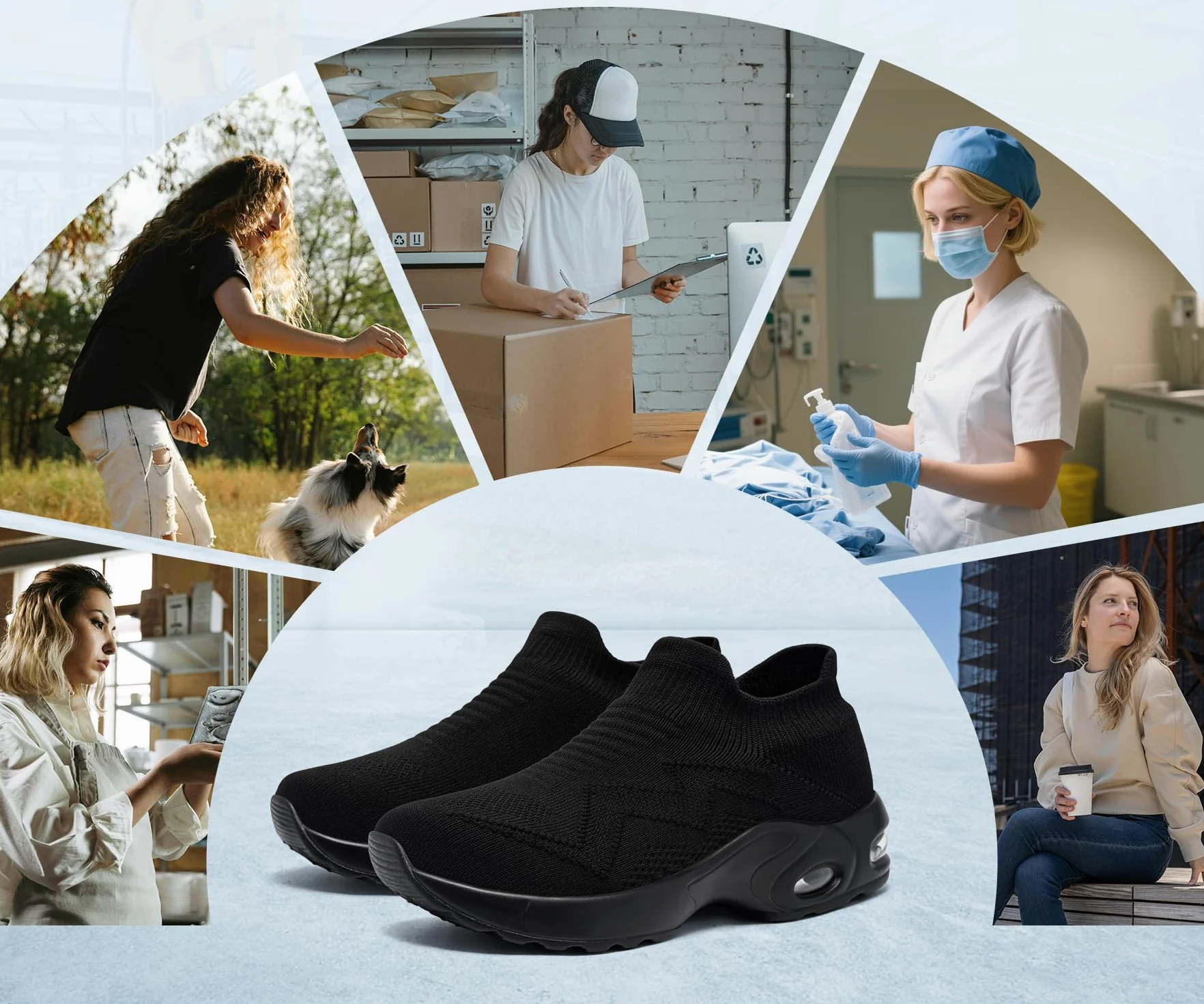 LARNMERN Arbeitsschuhe Damen Ultra Leicht Pflegeschuhe Frauen Hands-Free Luftkissen Berufsschuhe Pflege Atmungsaktiv Geruchsneutral Sicherheitsschuhe rutschfest mit Stahlkappe 35-42.5EU
