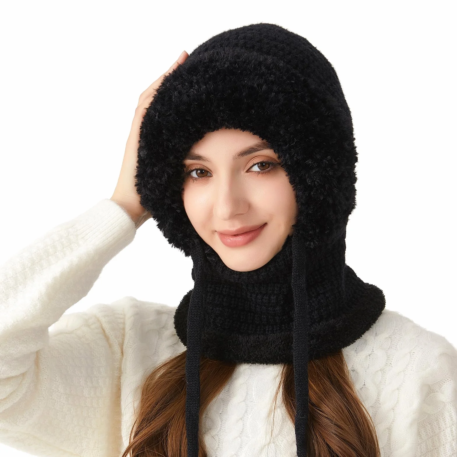 TAGVO Winter Warm Sturmhaube Damen Winddicht Balaclava Mütze Skimaske 3 in 1 Thermo-Fleece-Haube Schal Gesichtsschutz für Outdoor Radfahren, Snowboarden, Skifahren, Motorradfahren