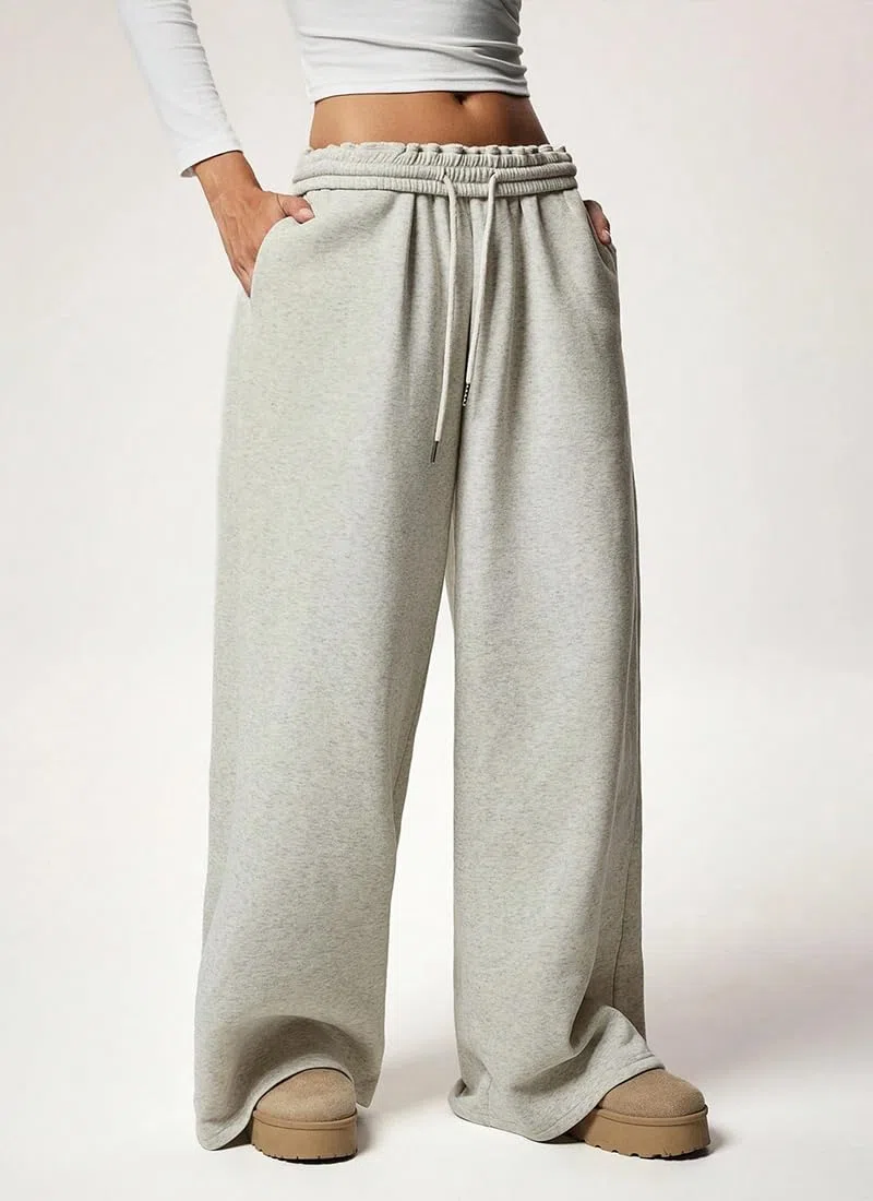 WINKEEY Jogginghose Damen Sporthose Lang Weites Bein Trainingshose High Waist Baggy Freizeithose mit Elastischem Bund Yoga Fitness Sweatpants
