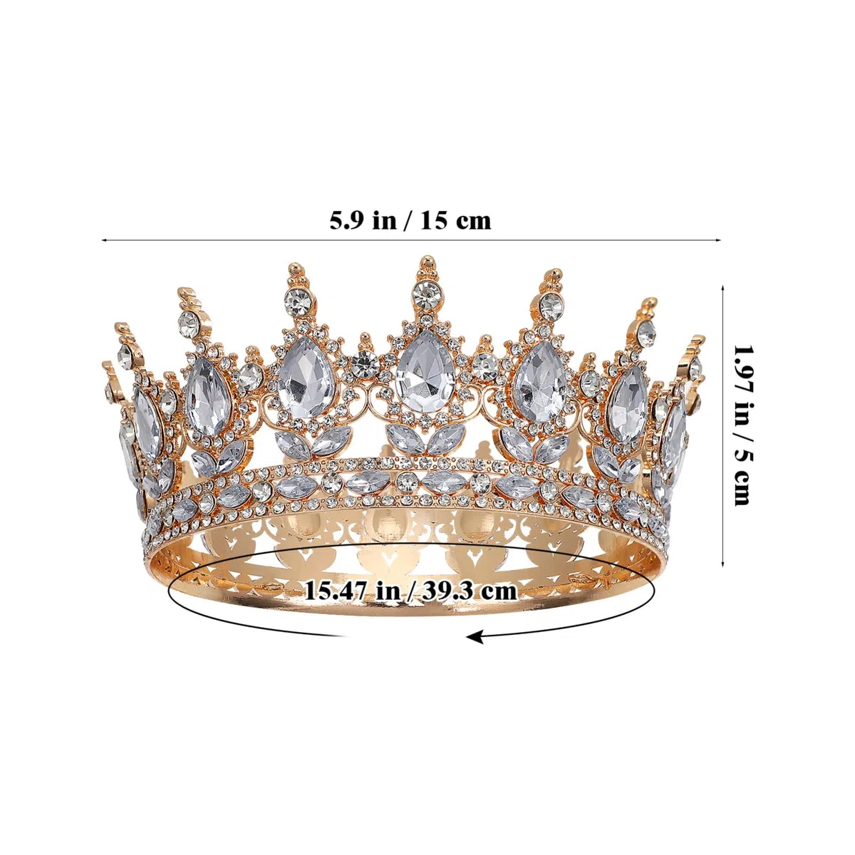 DOITOOL Königinnenkrone Für Frauen Strass-Hochzeitskronen Vintage-Kristall-Prinzessinnen-Tiara Für Single-Abende Abschlussfeiern Geburtstage Kostümpartys Haarschmuck