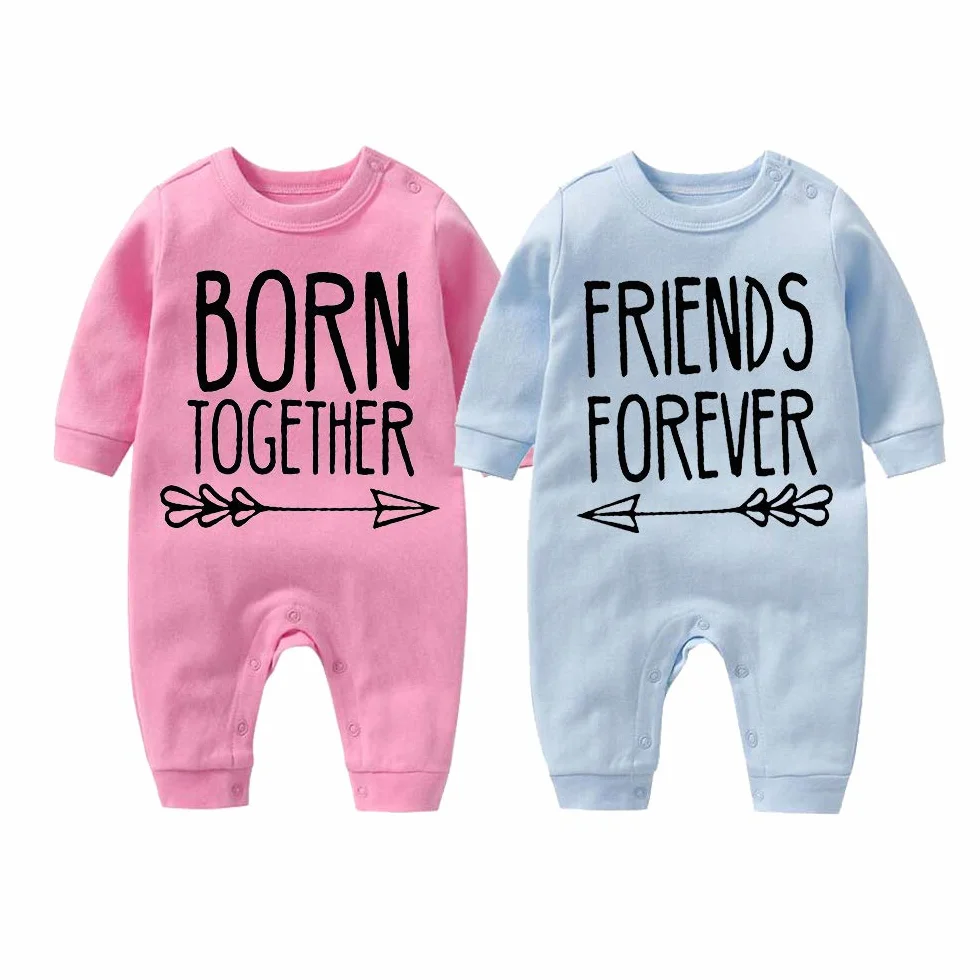 Baby Zwillinge Strampler Body Junge Mädchen Beste Freunde Für Immer Fun Baby Geschenke Geburt Lustig Babykleidung