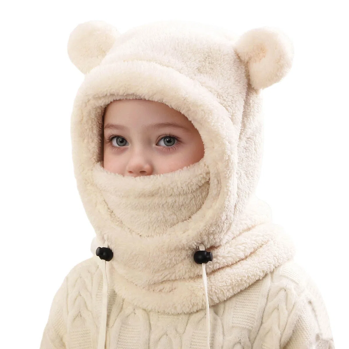Schlupfmütze Kinder Winter - Thermo Fleece Sturmhaube Multifunktionale Winddichte Gesichtsmaske Skimaske Warme Strick Mütze Kapuze Halswärmer Schal Outdoor-Aktivitäten für Jungen Mädchen 3-10 Jahre