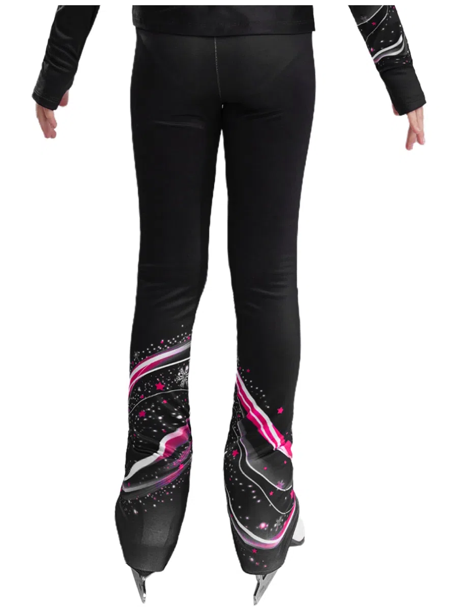 Mädchen Eislaufhose Glitzer Mit Strass Kinder Thermo Eiskunstlauf Leggings Mit Innenfleece Für Gymnastik Sport Training Ice Skating
