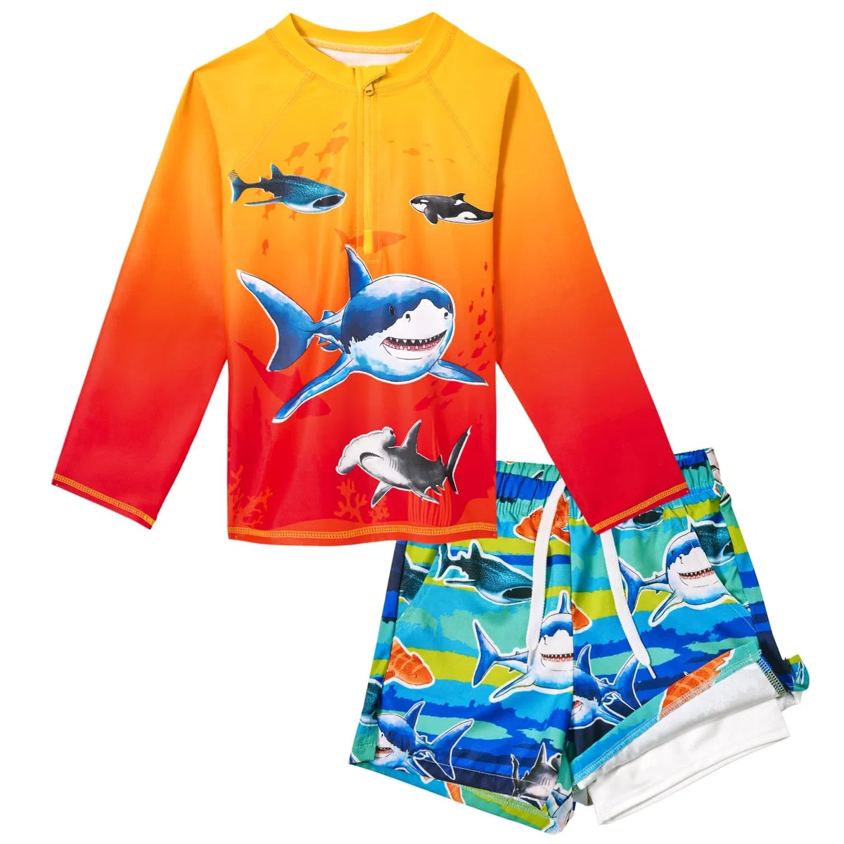 Kinder UV Shirt Jungen Langarm Schwimmshirt Badeshirt - SPF 50+ Sonnenschutz Schnelltrocknend Bequem