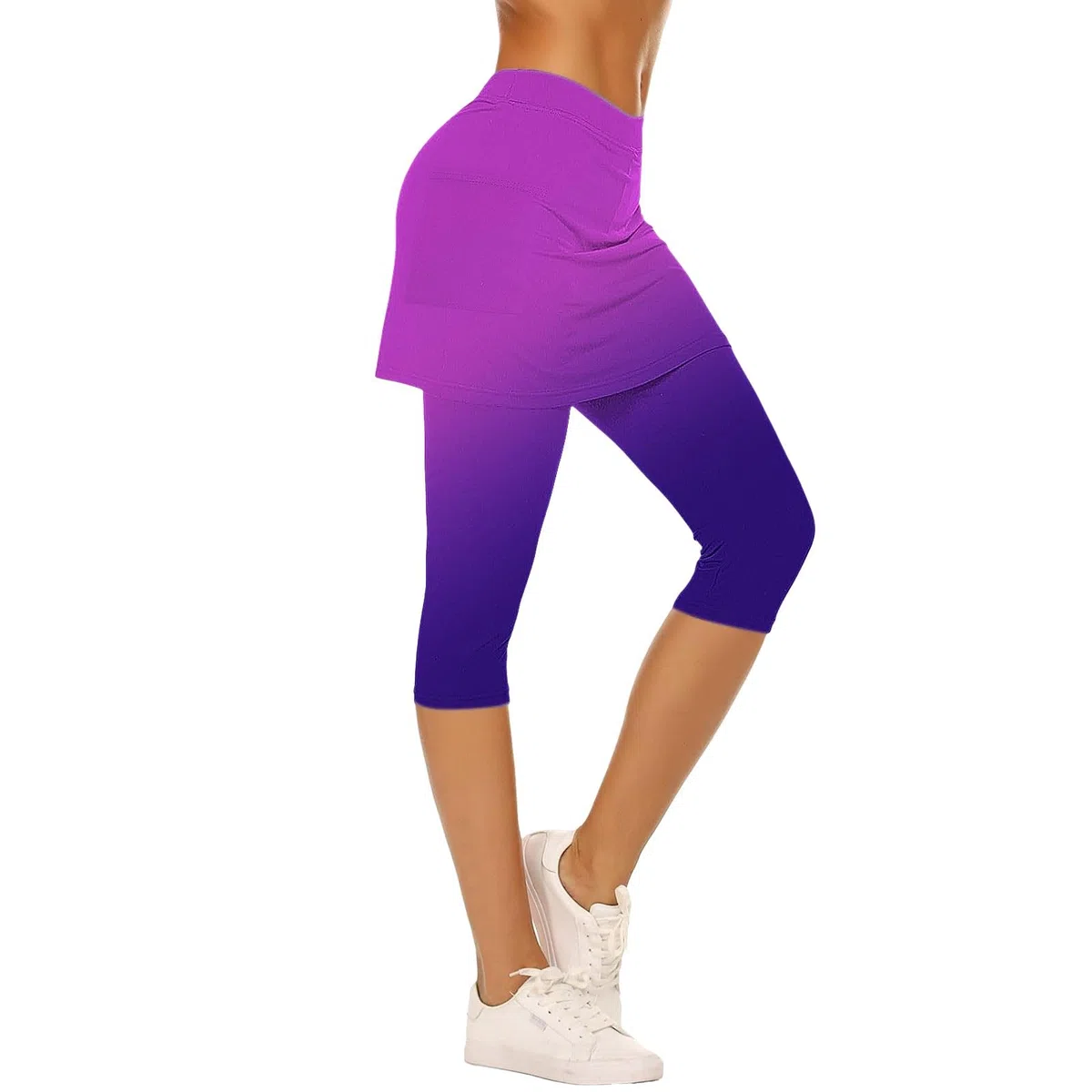 Hosenrock Damen Rock Mit Hose Drunter Tennisrock 2 In 1 Kurze Sport Leggings Mit Rock Golf Skort Golfrock Minirock Tennis Shorts Sportrock Hohe Taille Laufshorts Sporthose