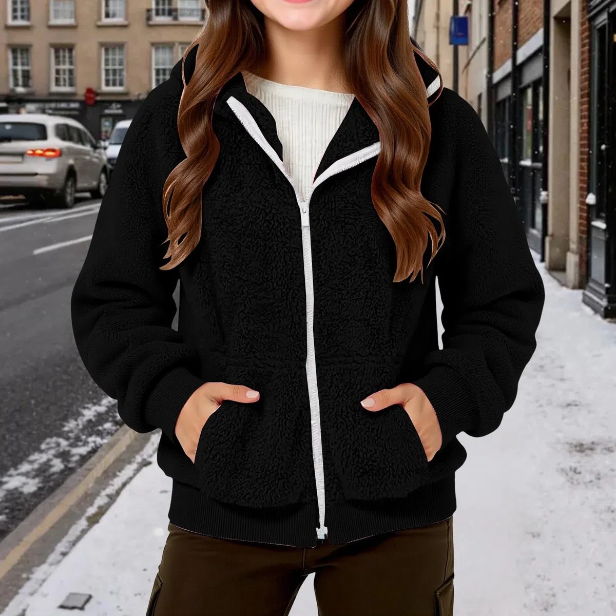 Generisch Wintermantel Mädchen Winddicht Mit Taschen Jacke Warmen Steppjacke Mit Kapuze Outdoorjacke Lang/kurze Reißverschluss Softshelljacke Leichte Winterjacke Jungen Mädchen Softshelljacke