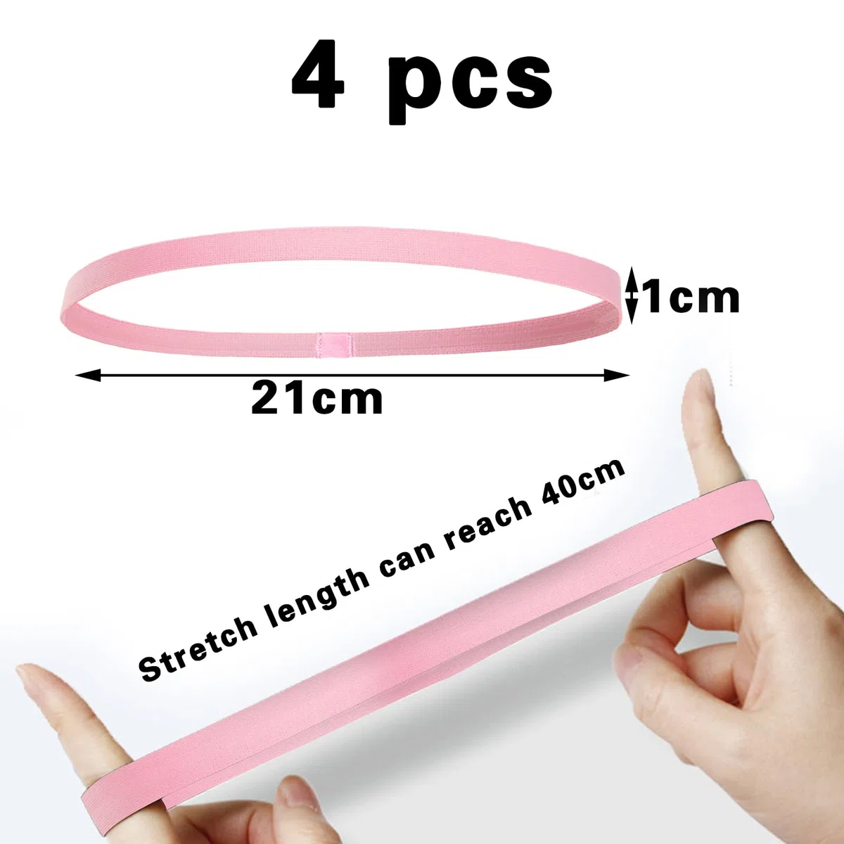 4 Stück Haarband Jungs Sport, Haarband Kinder Jungs Fussball, Elastisches Haarbänders, Rutschfeste Haar Accessoires, für Yoga Fußball Joggen, Fussball (Rosa)