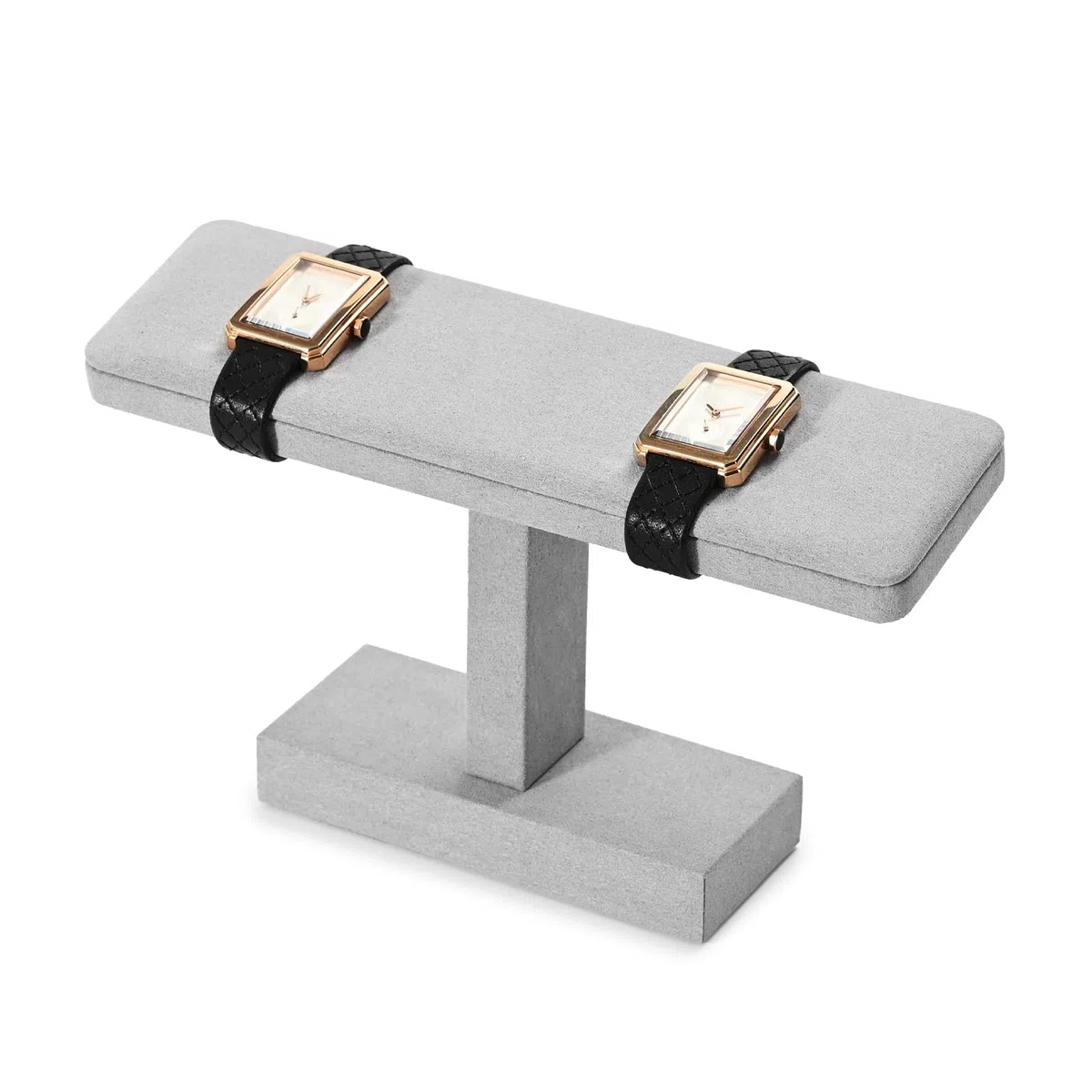 Oirlv Mikrofaser Uhrenständer,Uhrenhalter Schmuckständer,Watch Stand,Schmuck Armband Organizerständer(Grau)