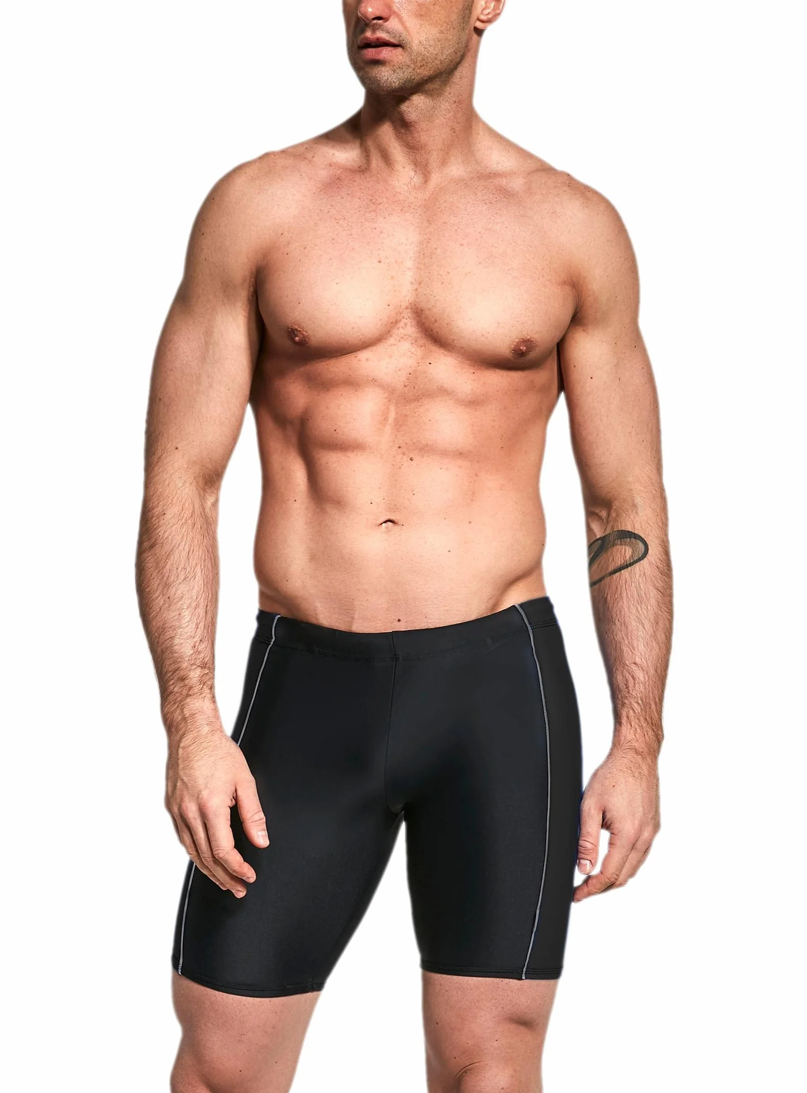 Aquarti Herren Lange Badehose mit Kontrast-Paspel Jammer
