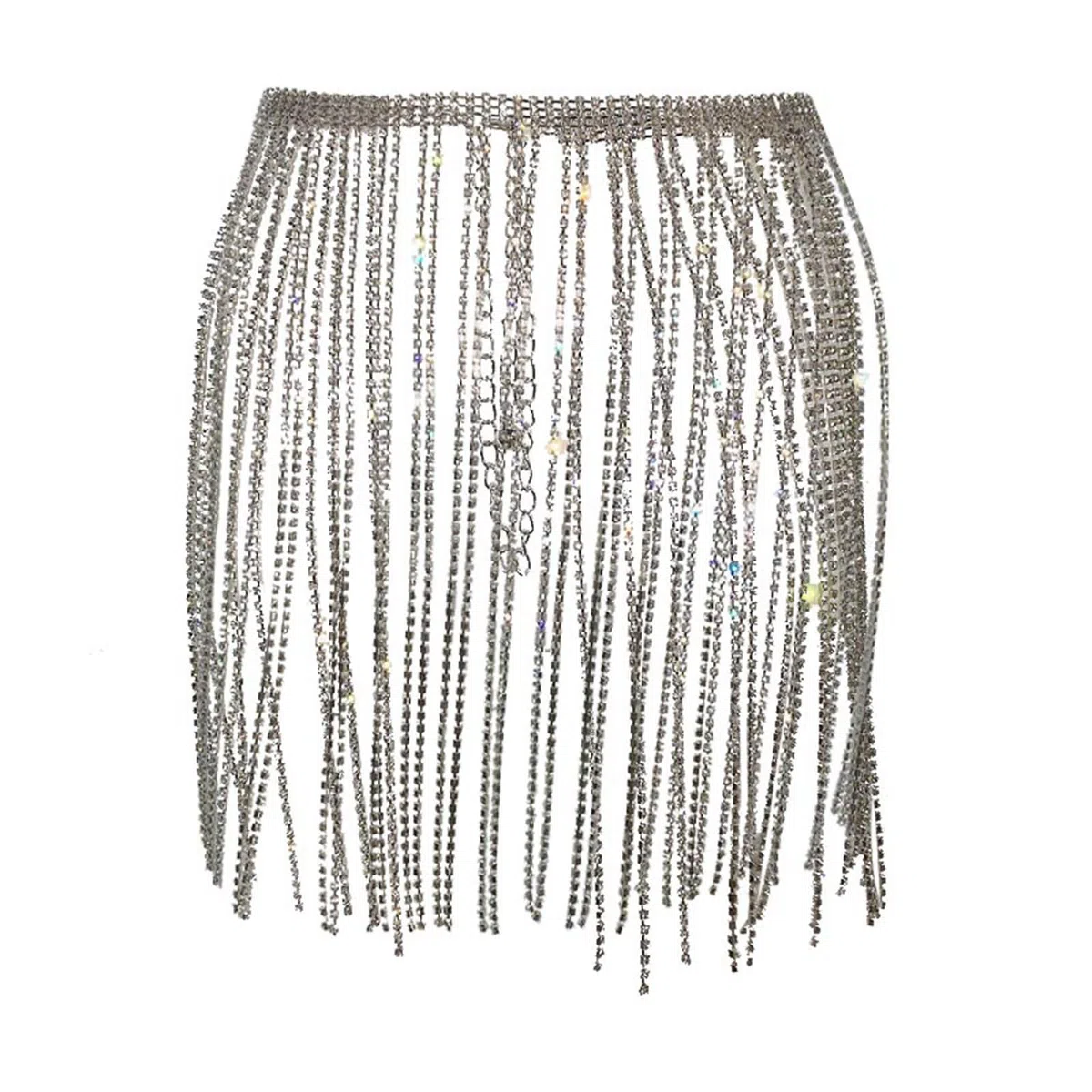 Damen Karneval Rock Fransen Helle Strass Kette Gold Bühne Leistung Gürtel Taille Nachtclub High Waist Sexy Minirock Glitzer Karnevals Kostüme Elagant Party Röcke Hohe Bund Kurze