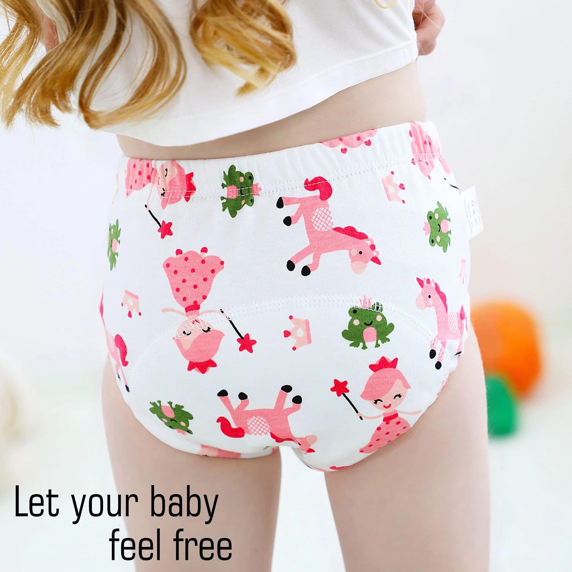 Töpfchentrainingsunterwäsche Mädchen 2T, 3T, 4T, Kleinkind-Unterwäsche für Babys und Mädchen, 4 Stück