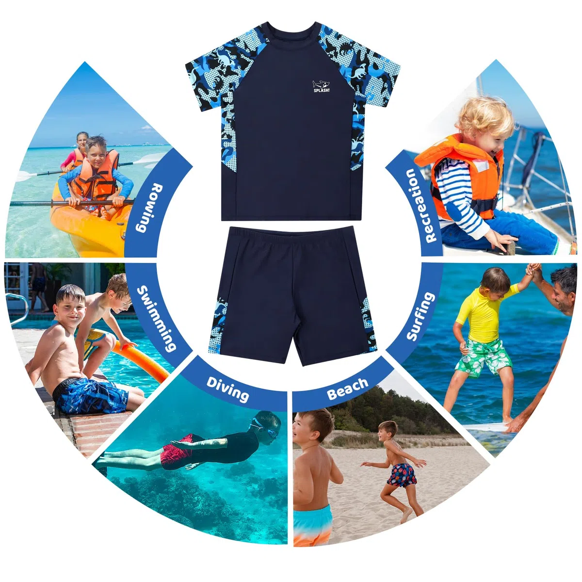 UV Badebekleidung Jungen Kurzarm Schutzkleidung Kinder Badeanzug Bademode