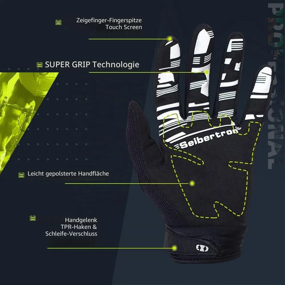 Seibertron Dirtclaw Fahrradhandschuhe, Halbfinger, Gel, gepolstert, rutschfest, stoßfest, für Motorrad, Rennen, BMX, MX, ATV, MTB, Sport, atmungsaktiv, stoßfest, robust