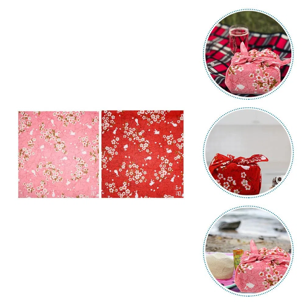 iplusmile 2 Stück Taschentücher, japanischer Blumenstil, für Bento-Verpackung, strapazierfähiger und dekorativer Stoff, für Picknick, Outdoor und Mahlzeiten