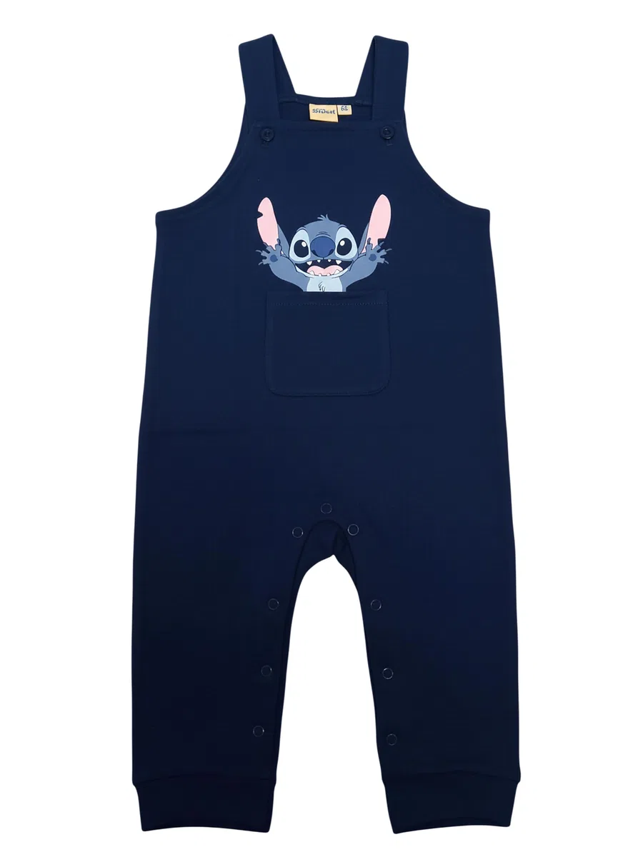 United Labels Disney Lilo & Stitch Baby Latzhose für Jungen - Stitch Hose mit Hosenträger Overall Blau