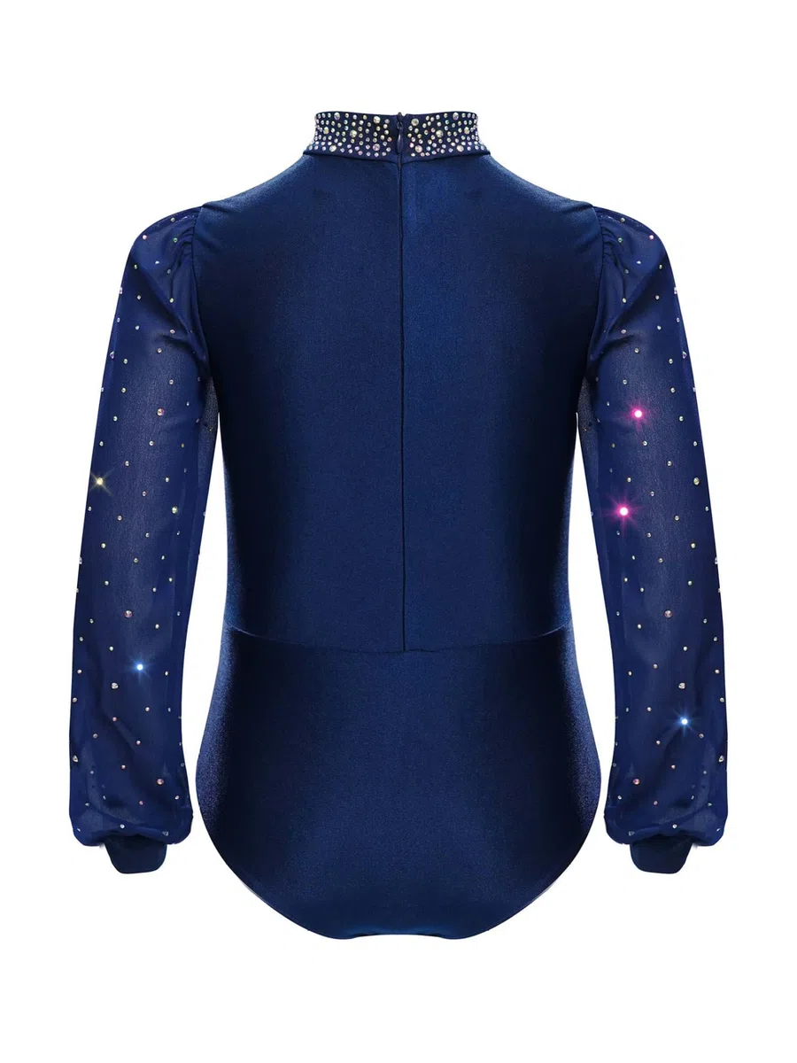 Jungen Kind Gymnastikanzug Ballettanz Latin Dance Strass Outfit Eiskunstlauf Wettbewerb Aufführung