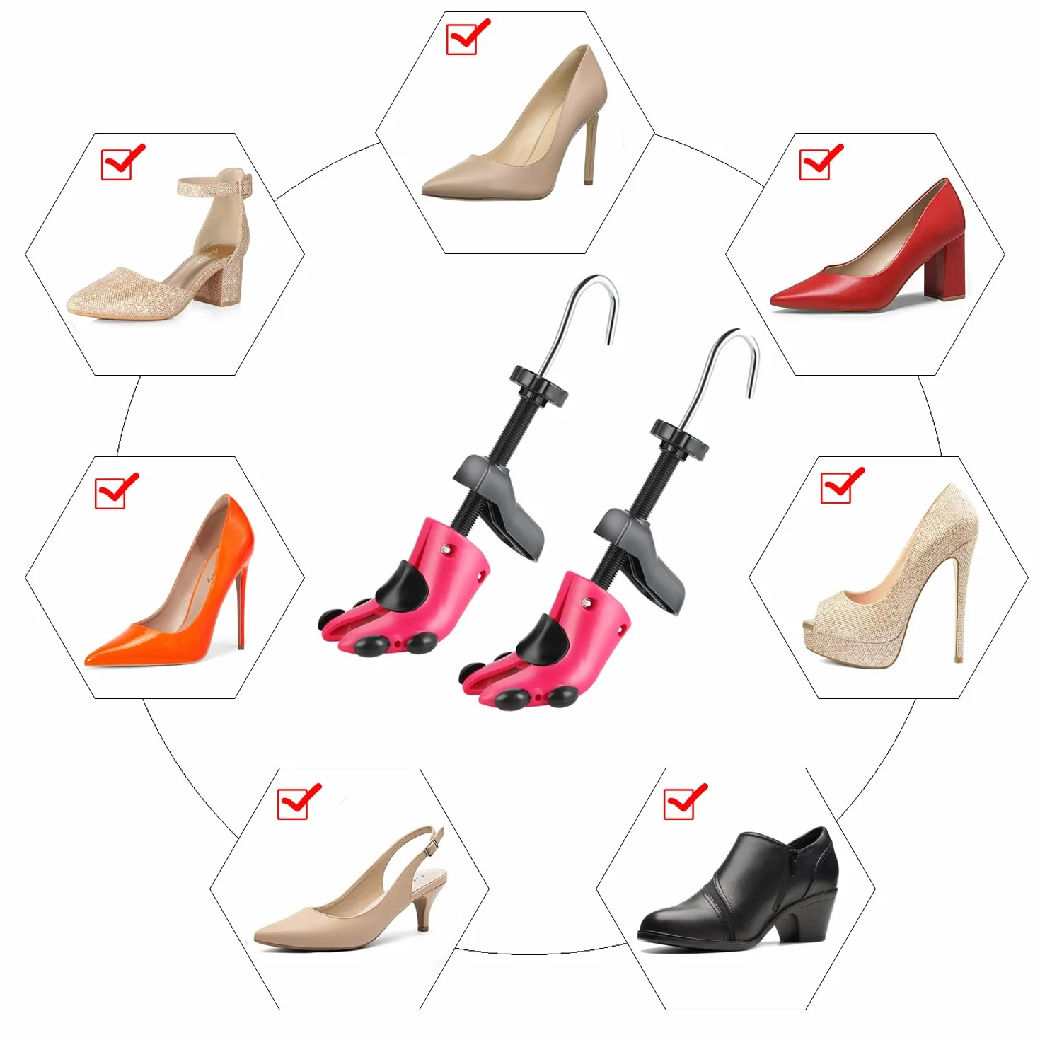 Schuhspanner Damen Herren Schuhdehner, Schuhspanner Schuhweiter für Einstellbare Länge und Breite mit Schuhlöffel