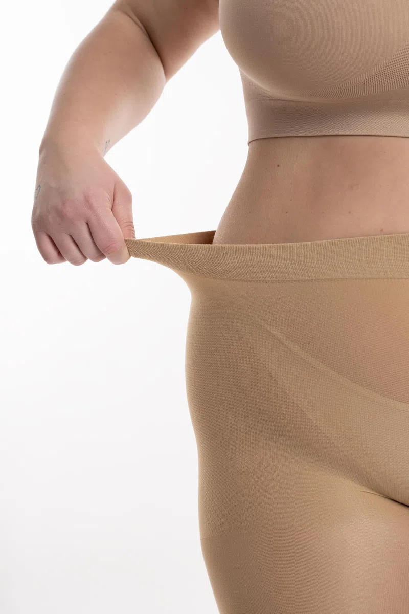 LEELA LAB, 90-Denier-Unterziehshorts Gegen Wundscheuern, Shapewear für Damen in Übergrößen, Hoch Tailliert, Bauch-Weg-Effekt, Made in Italy