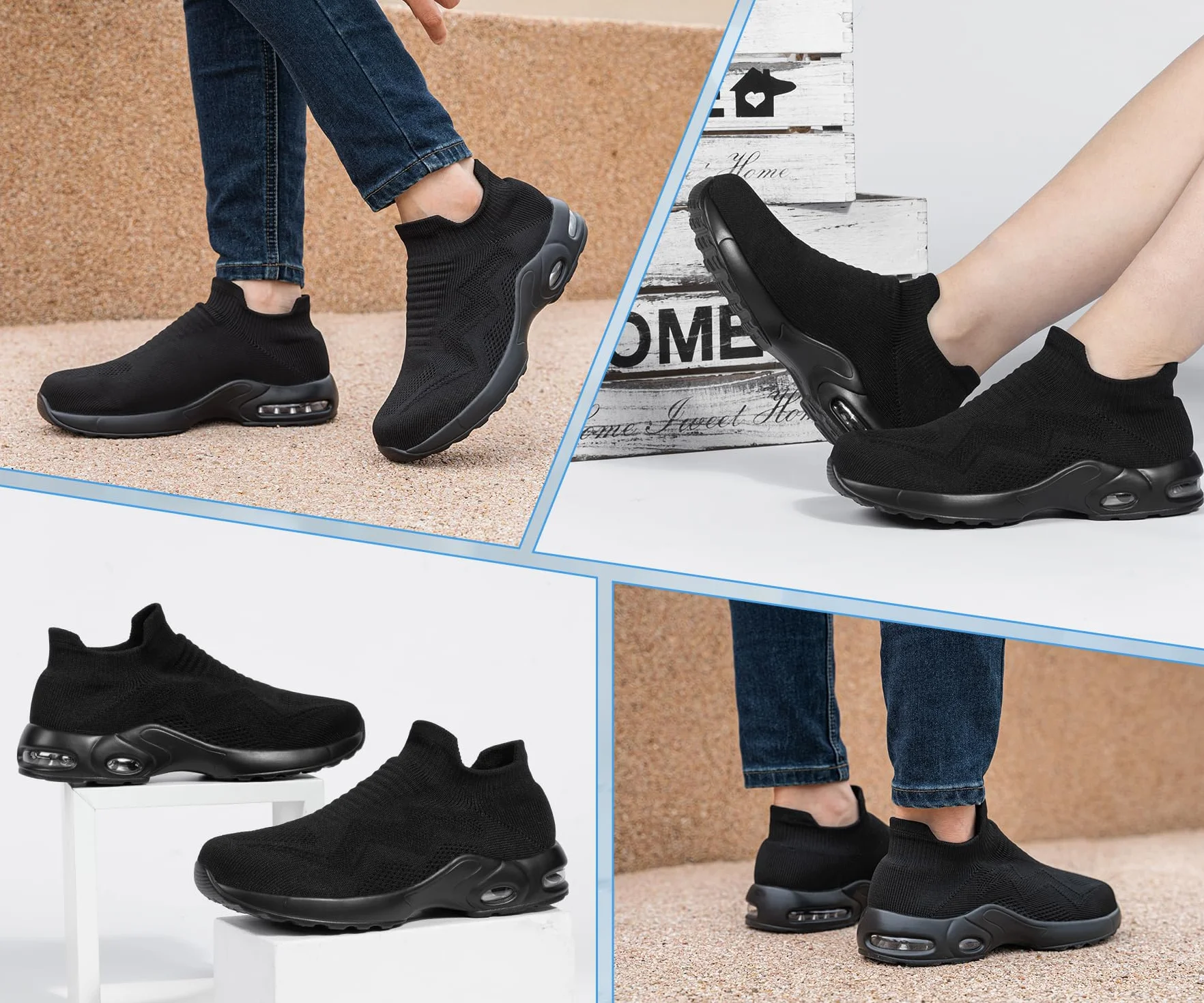 LARNMERN Arbeitsschuhe Damen Ultra Leicht Pflegeschuhe Frauen Hands-Free Luftkissen Berufsschuhe Pflege Atmungsaktiv Geruchsneutral Sicherheitsschuhe rutschfest mit Stahlkappe 35-42.5EU