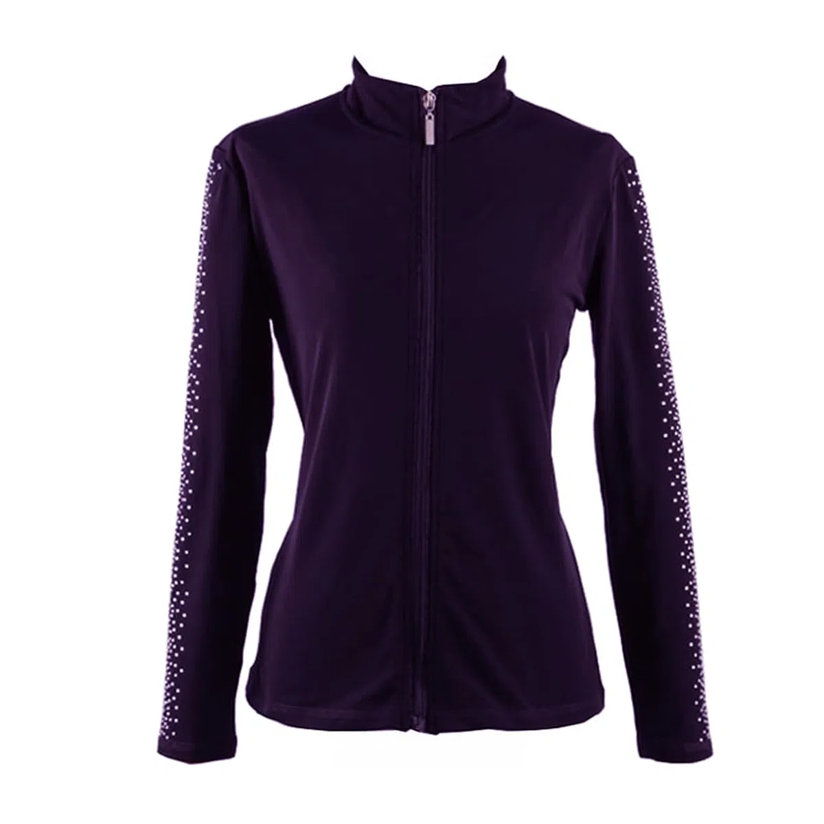 LIUHUO Eiskunstlauf Trainingsanzug Jacke Mädchen Strass Vertikale Streifen Schwarz