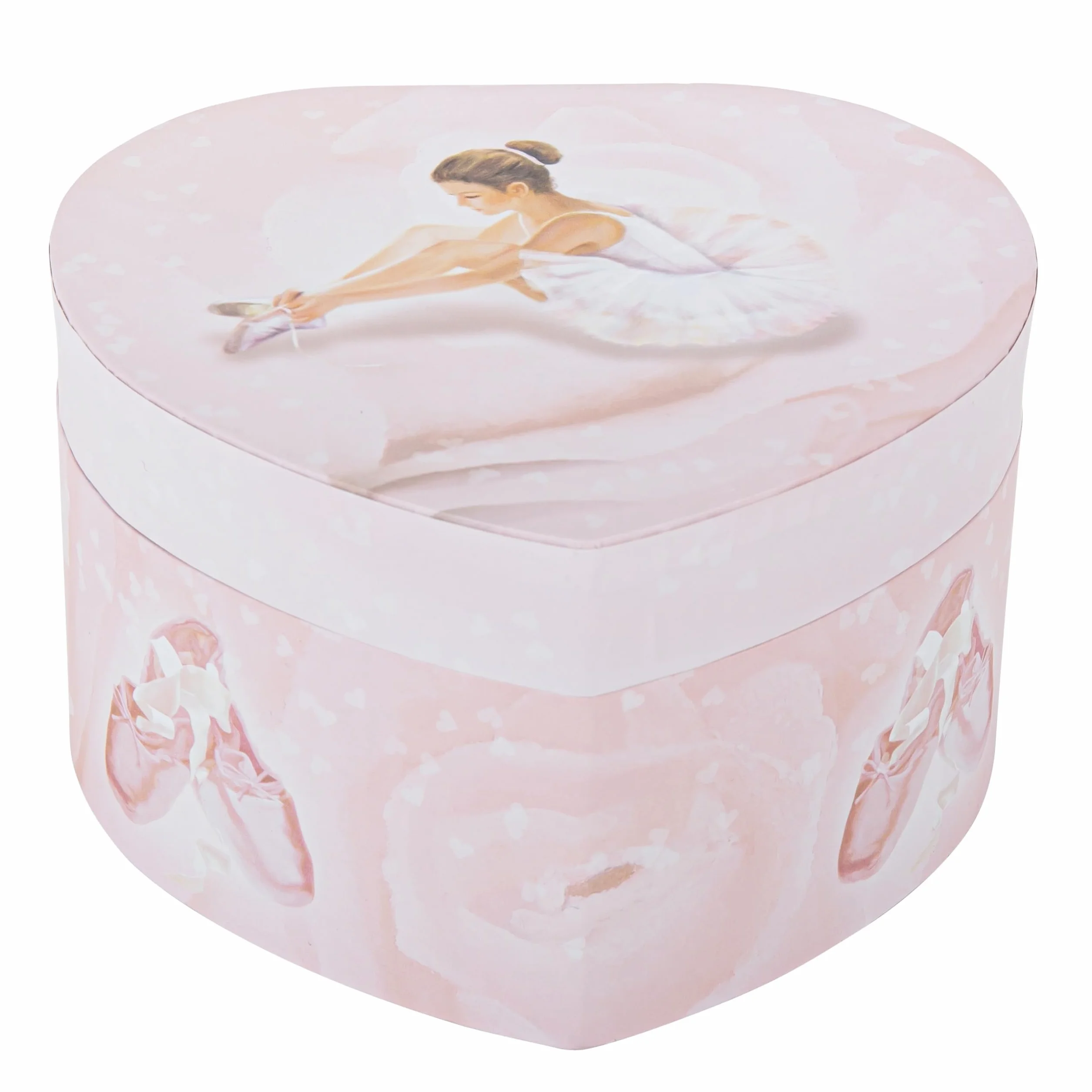 Trousselier 6230974 Musikspieluhr in Herz-Form, Ballerina, nachtleuchtend, Spieldose für Kinder
