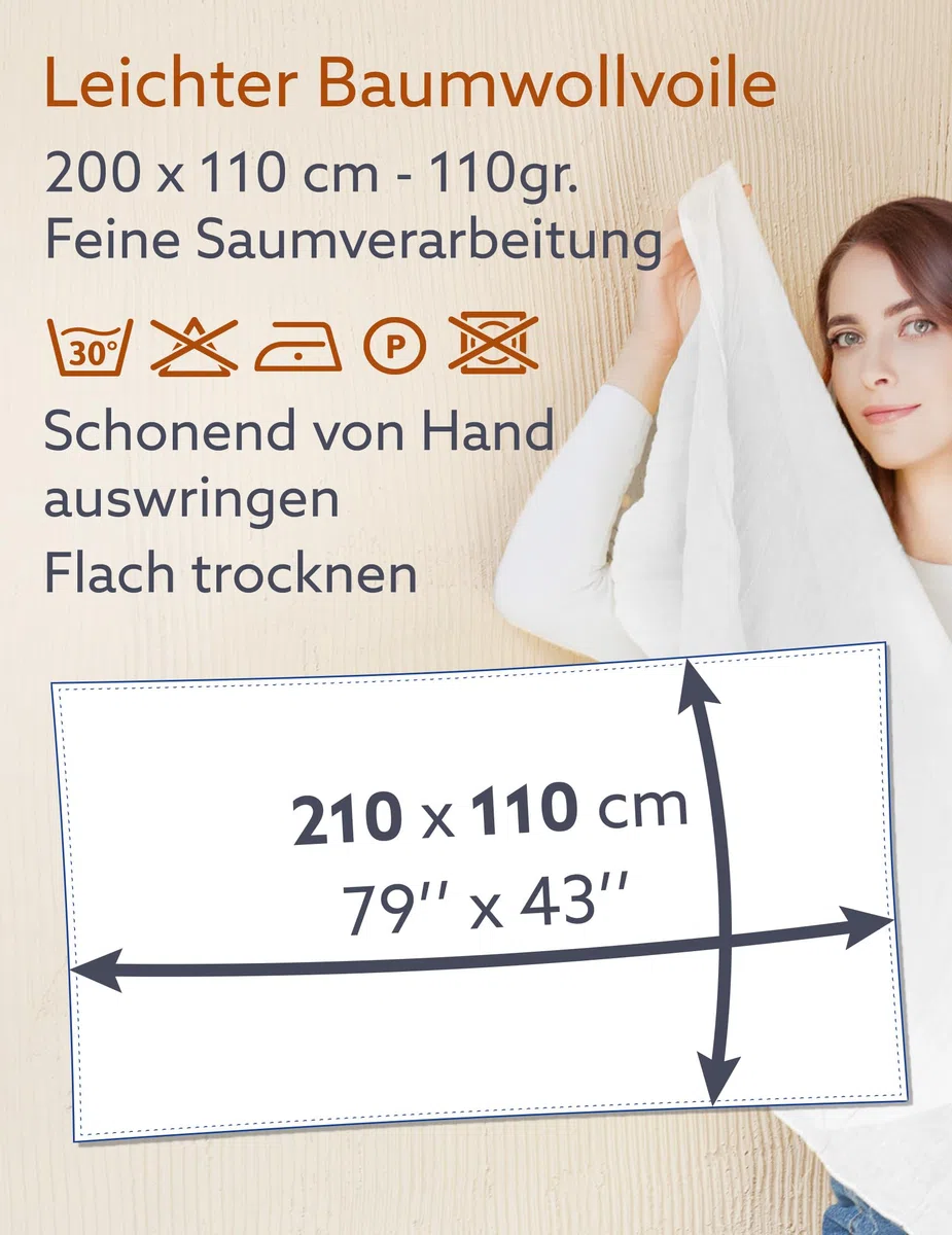 ALLEE DU FOULARD Schal für Damen und Herren, Leichte Stola - 100% Baumwolle – Größe 200 x 110 cm - Über 40 Unifarben – Premium-Schal - flexibel und komfortabel