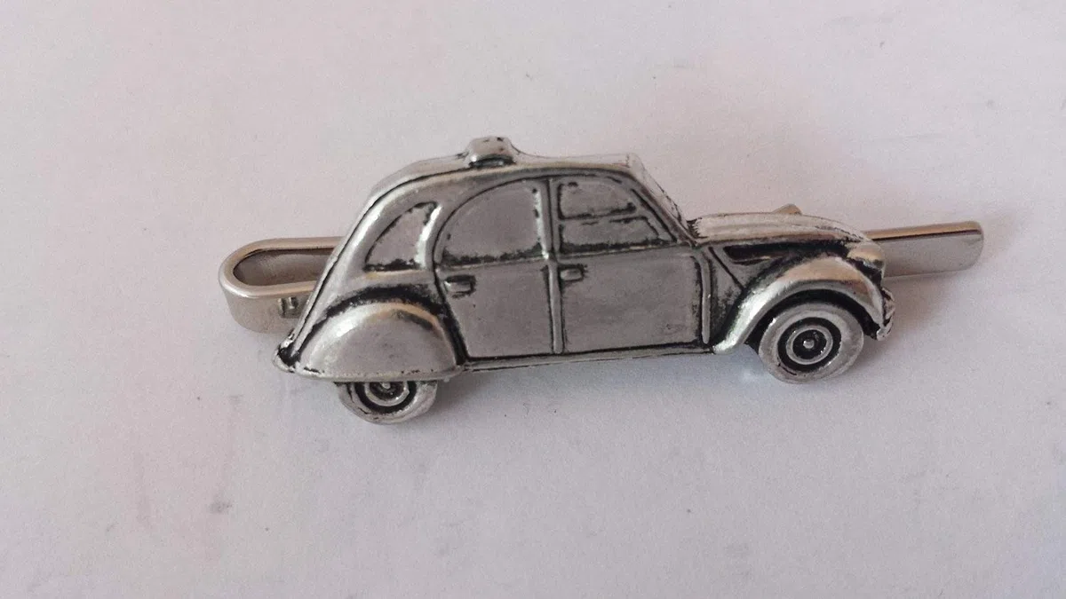 Krawattenklammer zum Aufschieben, Motiv: Mazda MX2Citroen 2CV, englisches Zinn
