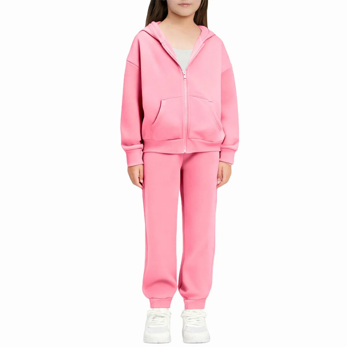 XINYUNZU Jogginganzug Kinder Hoodie mit Hose Set Fleece Gefütterte Sportanzug Sweatshirt + Jogginghose Casual Klamotten 2-Teilig Winter Kinderkleidung Mode Klamotten für Mädchen und Jungen 5-13 Jahre