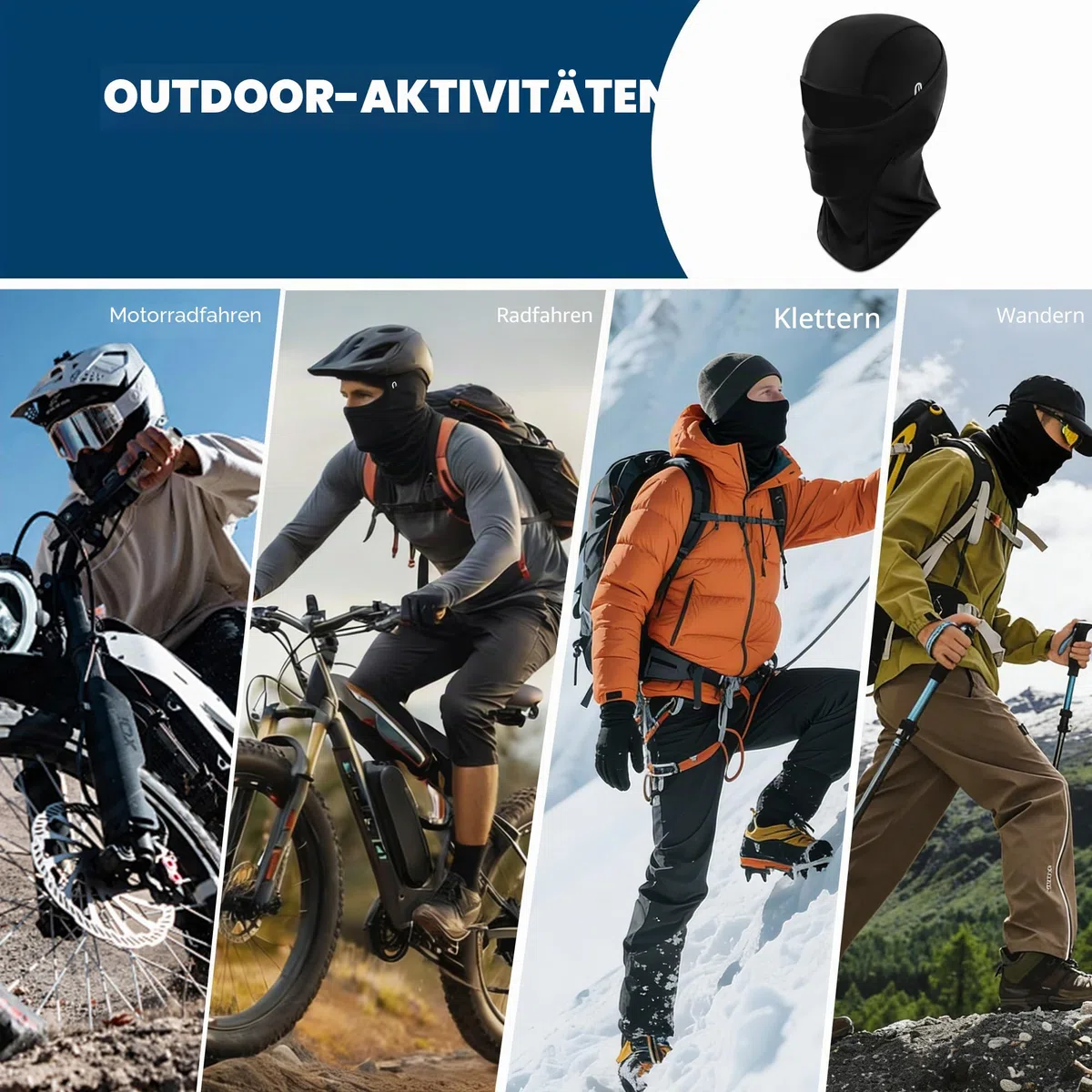NOVEINN 2 Pieces Summer Balaclava for Men/Women，UV Protection,Breathable and Cooling Balaclava with Glasses Holes for Motorcycle,Cycling,Fishing Or Hiking Outdoor Sports