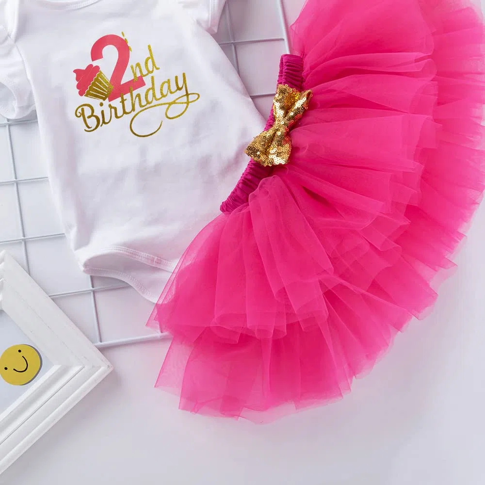 Baby Mädchen Mein 1. Geburtstag Outfits Kurzarm Cake Smash Rock Pailletten Tutu Prinzessin Kleid Kleidung Sets