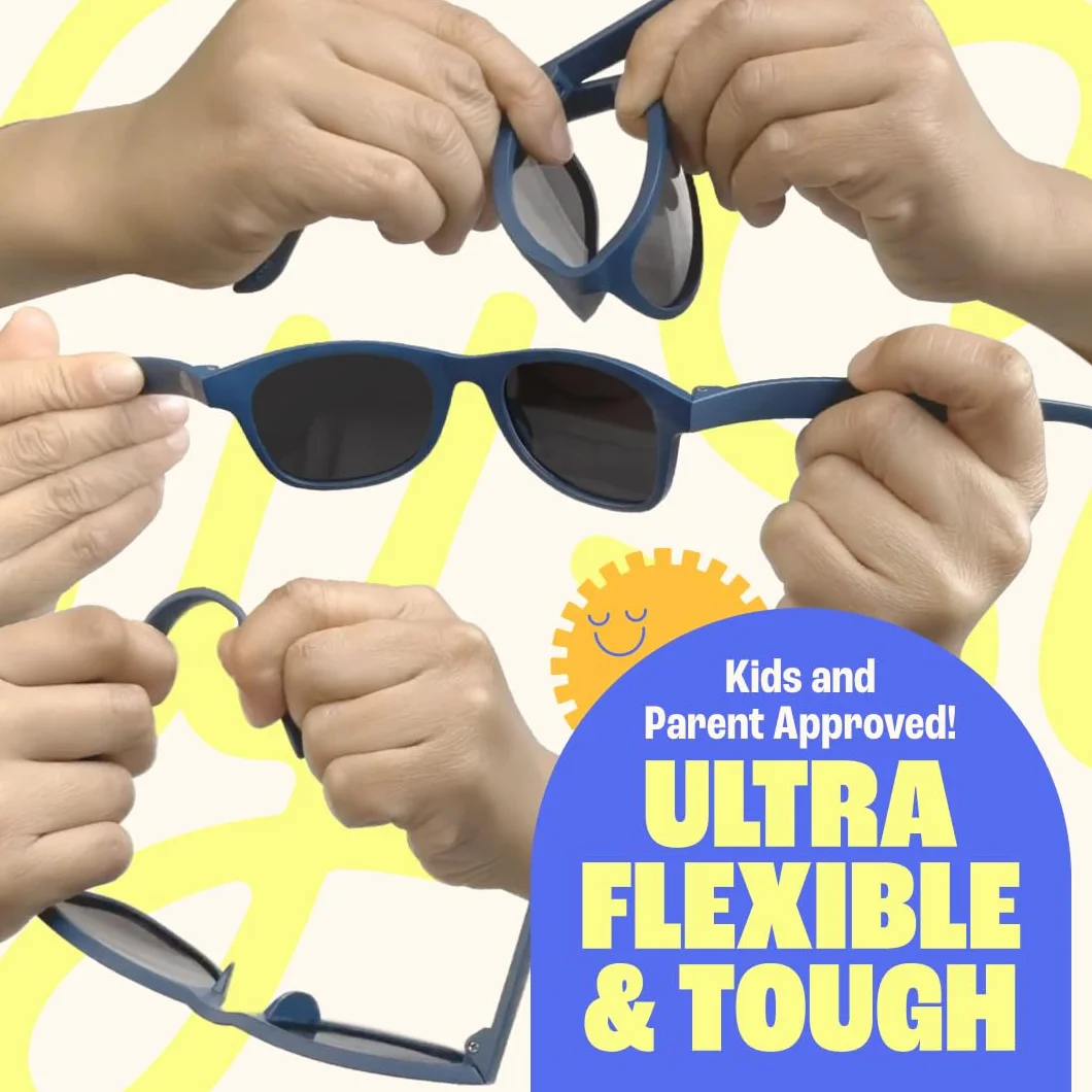 BABY SUNNIES Polarisierte Kleinkinder-Sonnenbrille ab 2 Jahre - 100% UV Schutz Sicherheit - Flexibler Rahmen - Bruchsicher