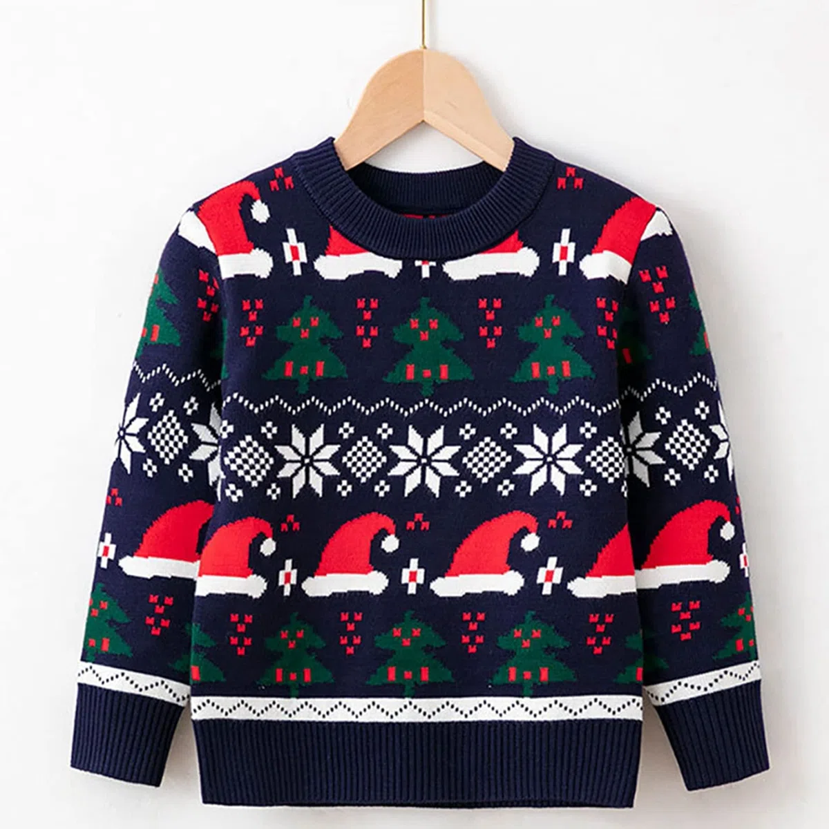 Mädchen Jungen Weihnachtspullover Kinder Langarm Gestrickt Sweater Pullis Strickpullover Kleinkind Herbst Winter Baumwolle Strickjacken
