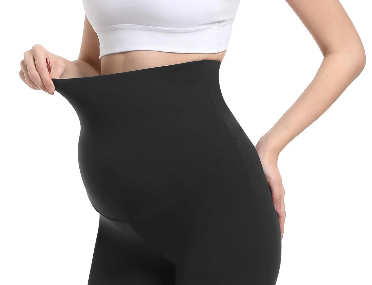 Schwangerschafts Leggings Damen Umstands-Schlaghosen-Leggings Mutterschaft Yoga Hosen Blickdicht Stretchy Bootcut über dem Bauch Umstandshosen Hose für Arbeit Lounge Sporthose
