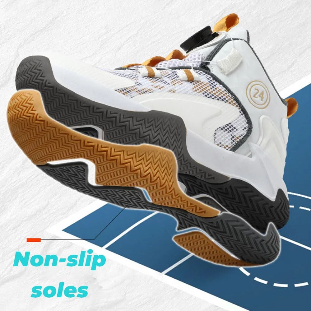 Hixingo Basketball Schuhe Kinder, Sneaker Jungen Mädchen Anti-Rutsch Sneaker Kinder, Knöchelhohe Sneaker Kinder Basketballschuhe Outdoor Basketballschuhe Herren 31-40