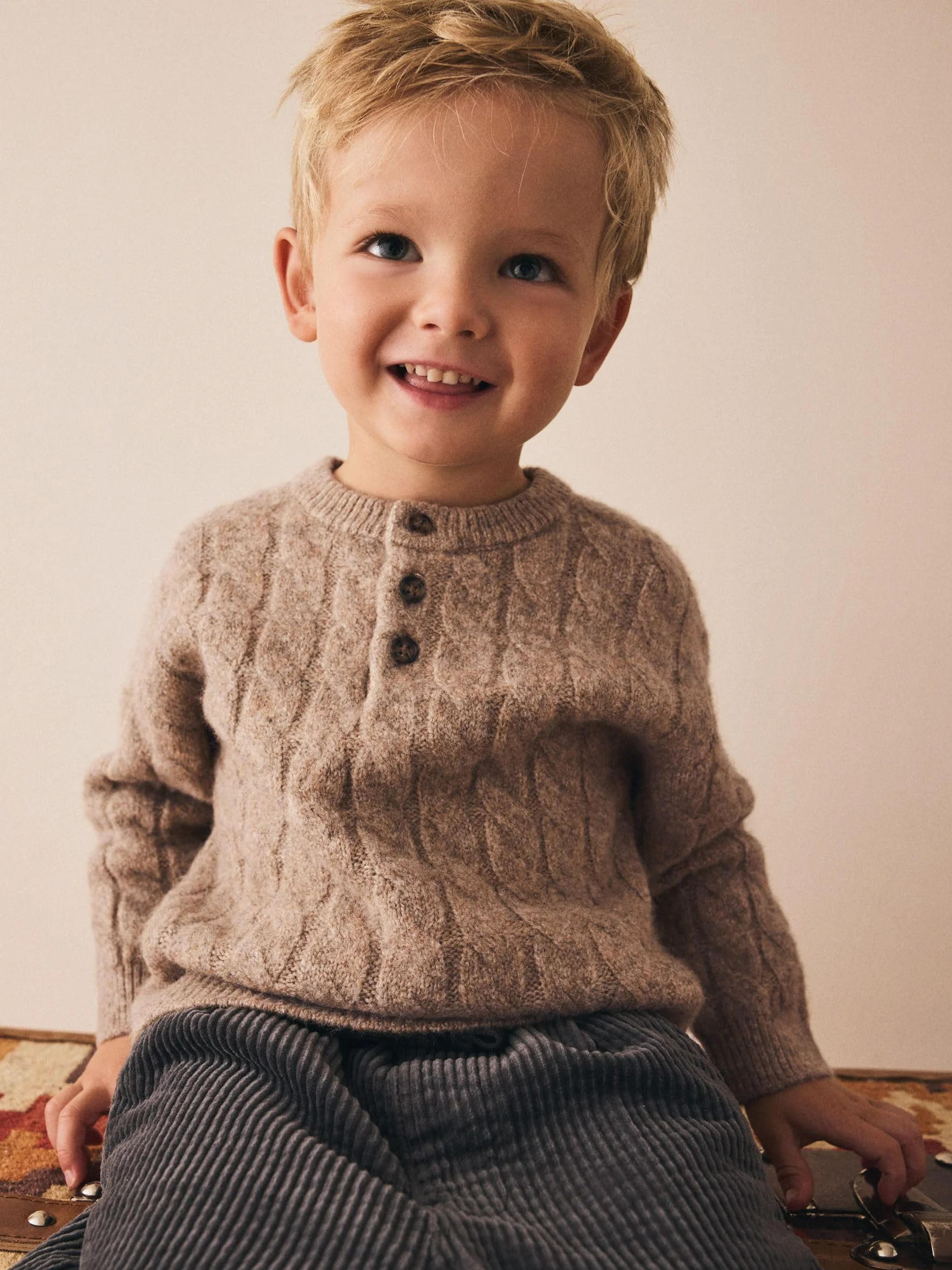 NEXT Jungen Strickpullover mit Henley-Kragen 62-122