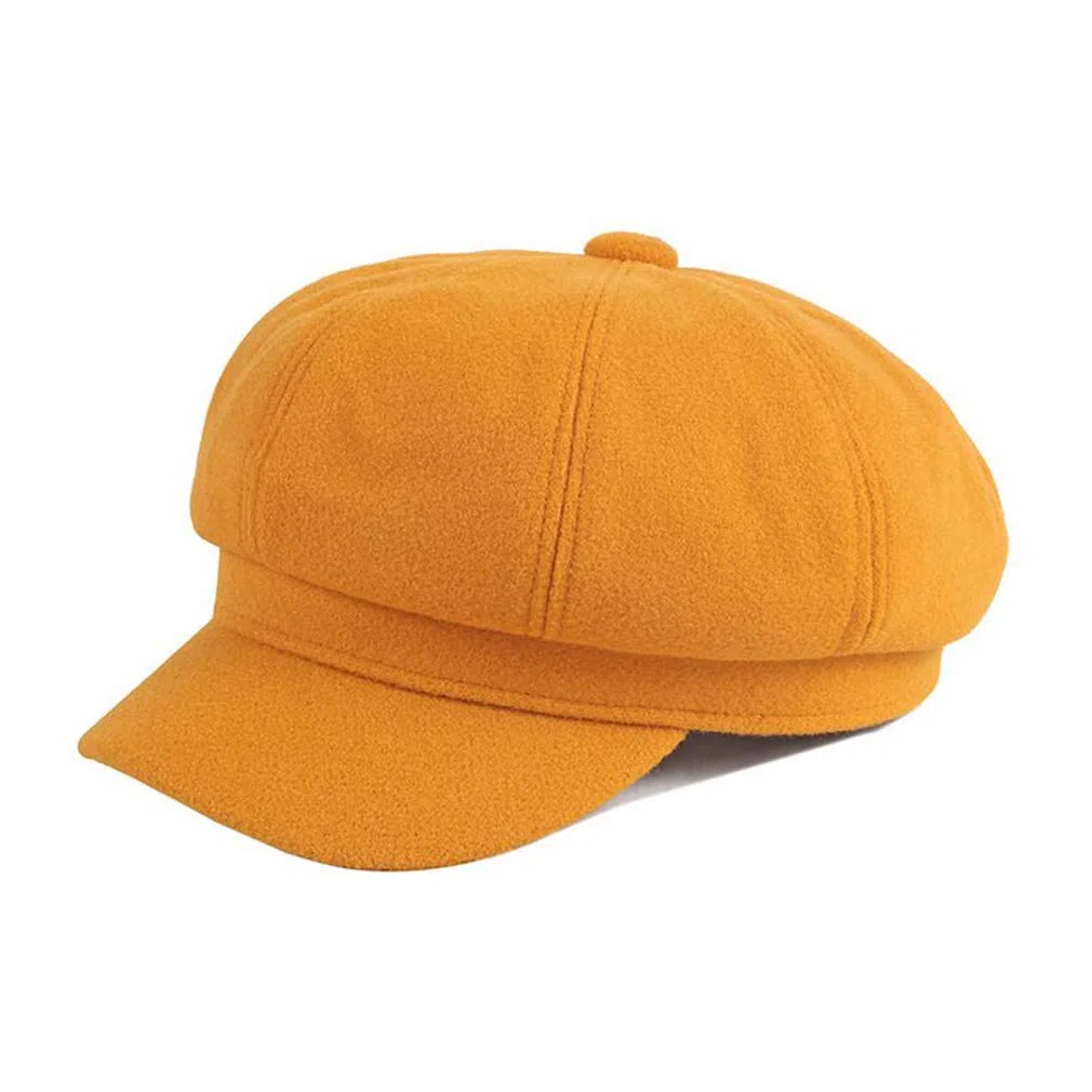 QICHEN Schirmmütze Damen Winter Wollmischung Newsboy Beret Cap Ballonmütze Cabbie Mütze