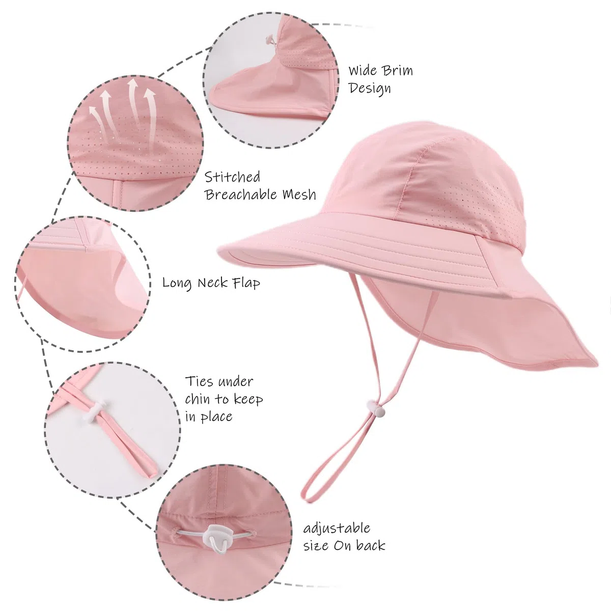Pesaat Baby Sonnenhut Mädchen Mit UV-Schutz Sonnenmütze Baby Junge Mit Nackenschutz Sommermütze Kinder Babymütze Sommer(Dinosaurier-Königsblau, Gr.3-12Monate(44-48))