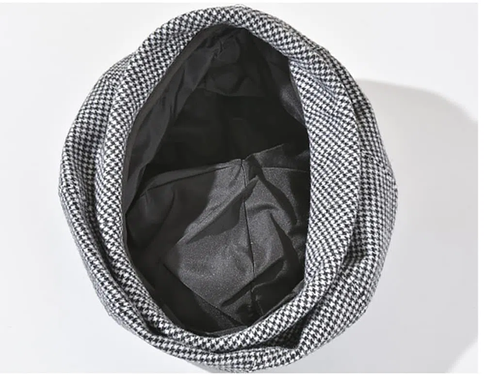 Duories Klassische Damen Beanie Mütze Warme Wintermütze Wollmütze Baskenmütze Herbstmütze Barett Mütze Beret Cap Baskenmütze Schiebermütze Schlapphut für Frauen Mädchen,Schwarz