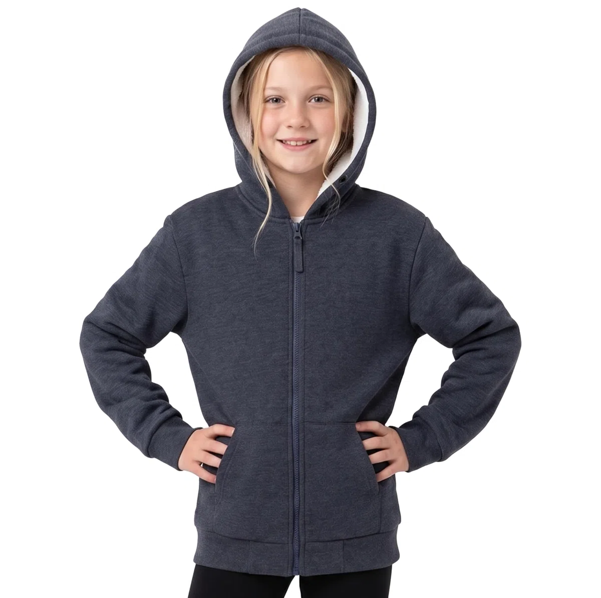 CityComfort Pullover Mädchen mit Fleece-Futter und Kapuze, Fleecejacke Kinder Mädchen Zipper Hoodie 5 bis 15 Jahren - Kinder Geschenke