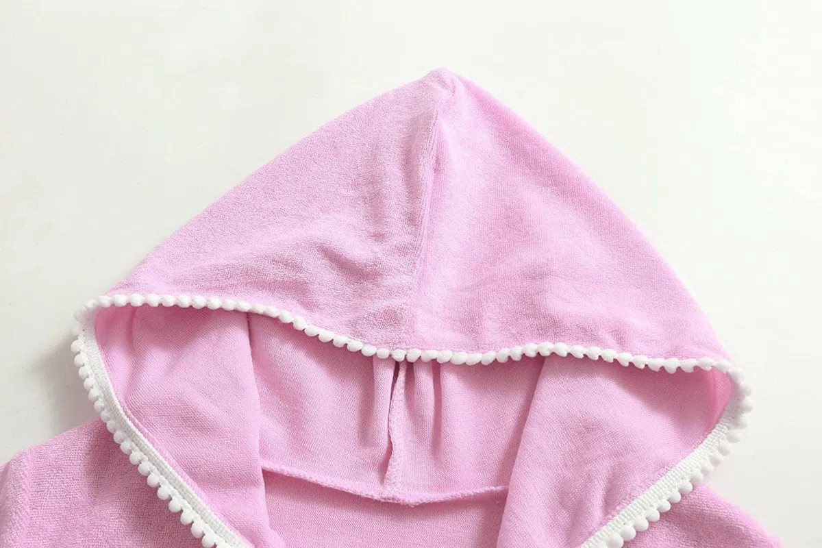 Bademantel Mädchen Kurzarm Einfarbig Badeponcho mit Kapuze Kinder Badeanzug Coverup Kleid Sommer Schwimmen Cover Up Strandkleid Moden Mädchenkleider Teenager Kinderkleid Poncho mit Reißverschluss