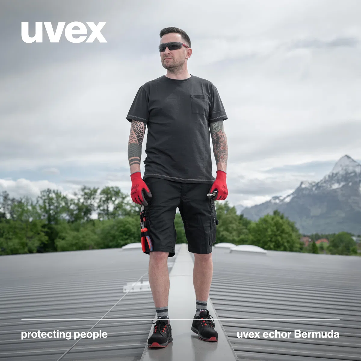 Uvex echor Arbeitsshorts - Kurze Premium Arbeitshose - Herren-Cargohose - Stretch-Bund, leicht, elastisch & viel Stauraum