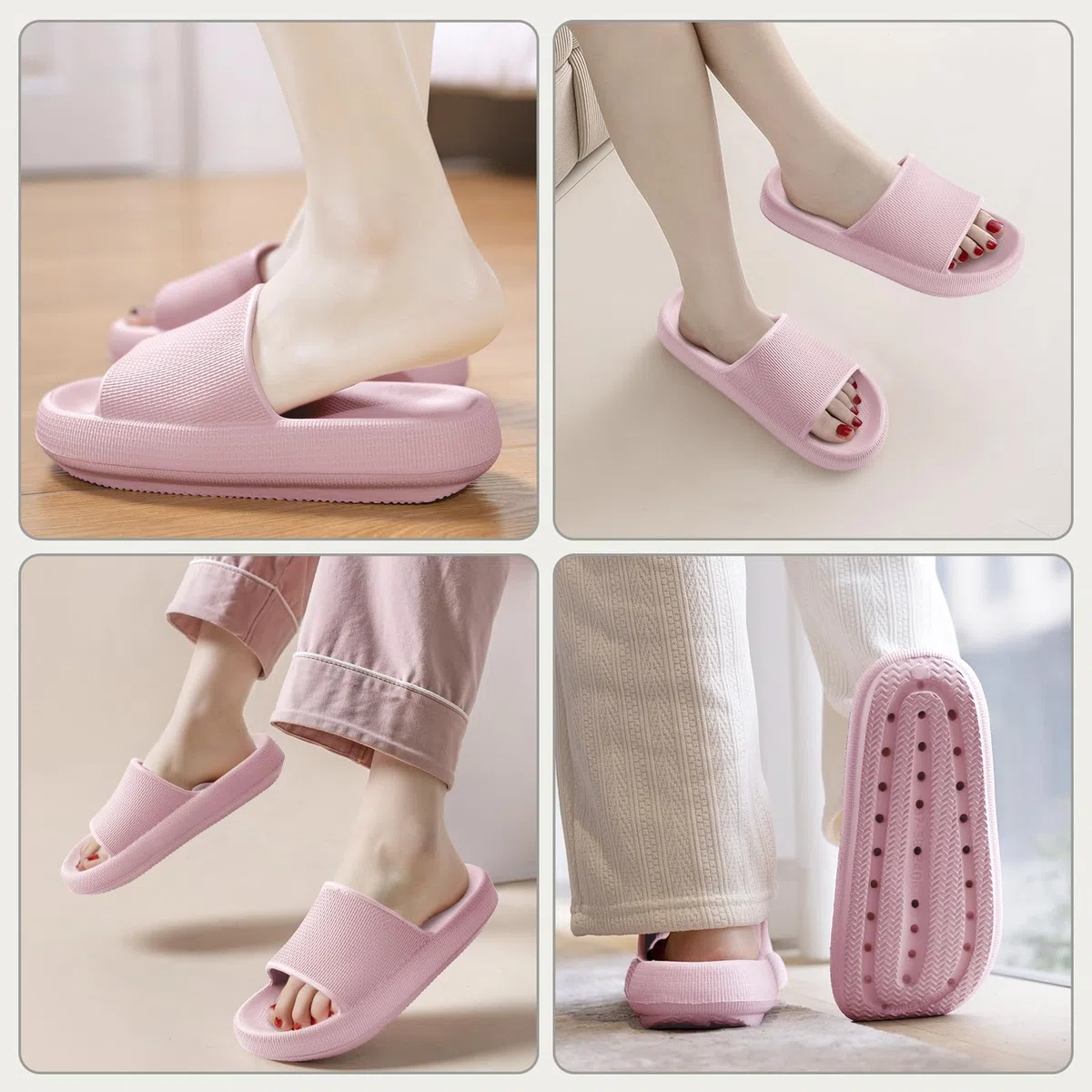 Badelatschen Damen Badeschuhe Herren Schlappen Badeschlappe Cozislides Original Slippers Rutschfest Hausschuhe Sommer Pantoletten Wolkenschuhe Flip Flops Indoor/Outdoor
