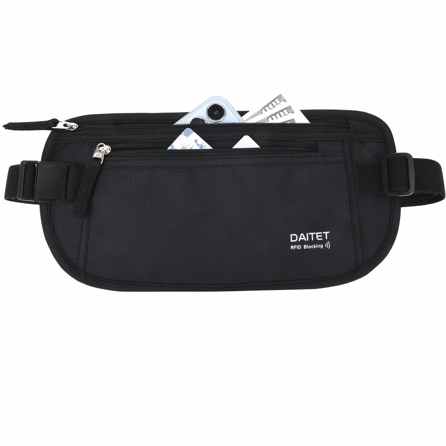 Geldgürtel für Damen und Herren,Die Bauchtasche zum Reisen Flach Mit RFID-Blocker Bauchtasche unter Kleidung tragbar