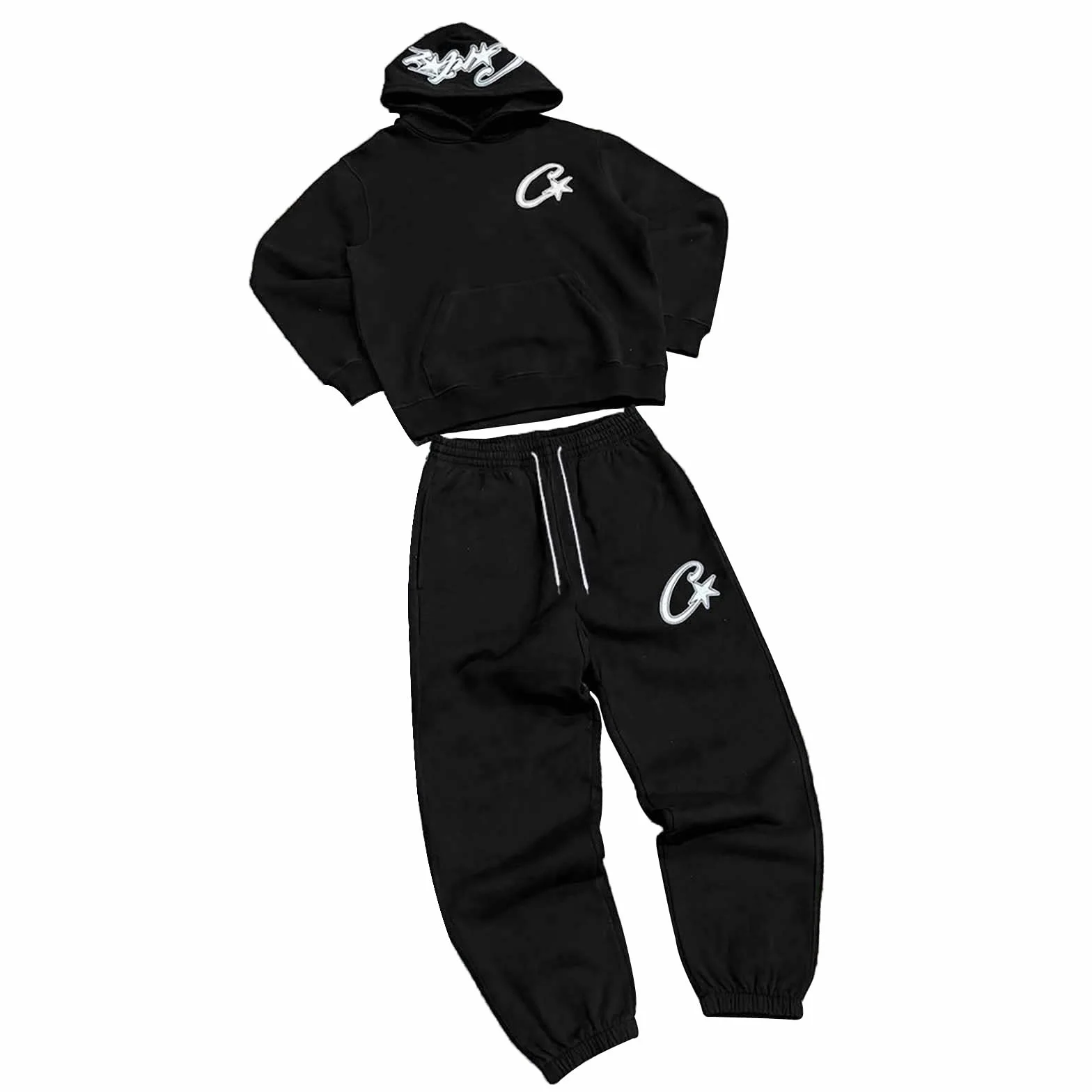 Herren-Trendy Hoodie und Hosen Set, komfortable Casual Sports Hoodie zweiteilig