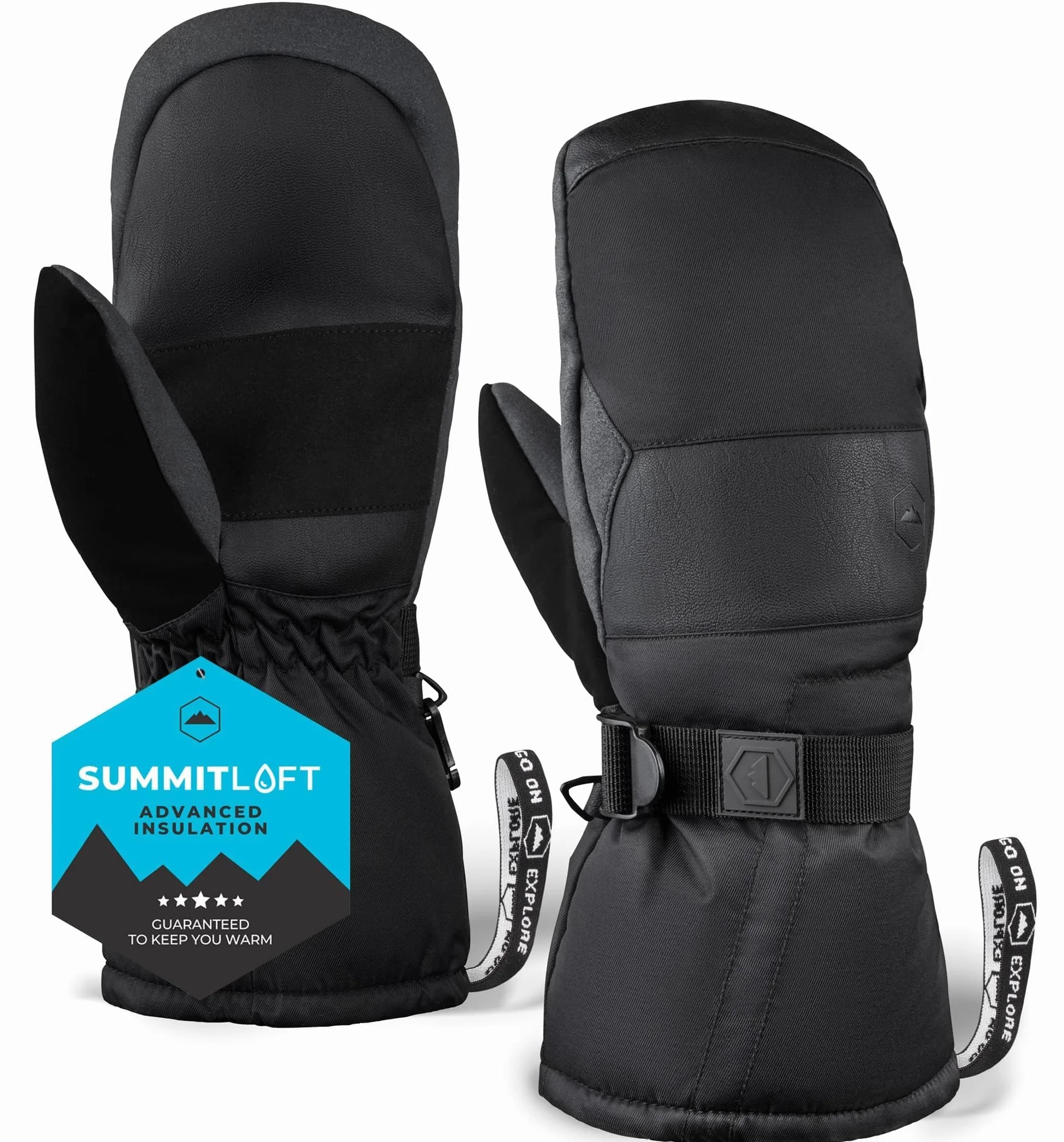 Tough Outdoors Ski-Fäustlinge für Erwachsene, wasserdichte Winterhandschuhe für Herren und Damen, Thermo-Fleece-Futter für kaltes Wetter
